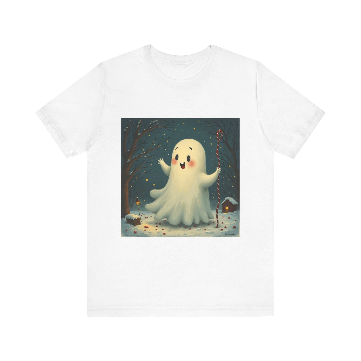 Cute Holiday Ghost Unisex Jersey Tee