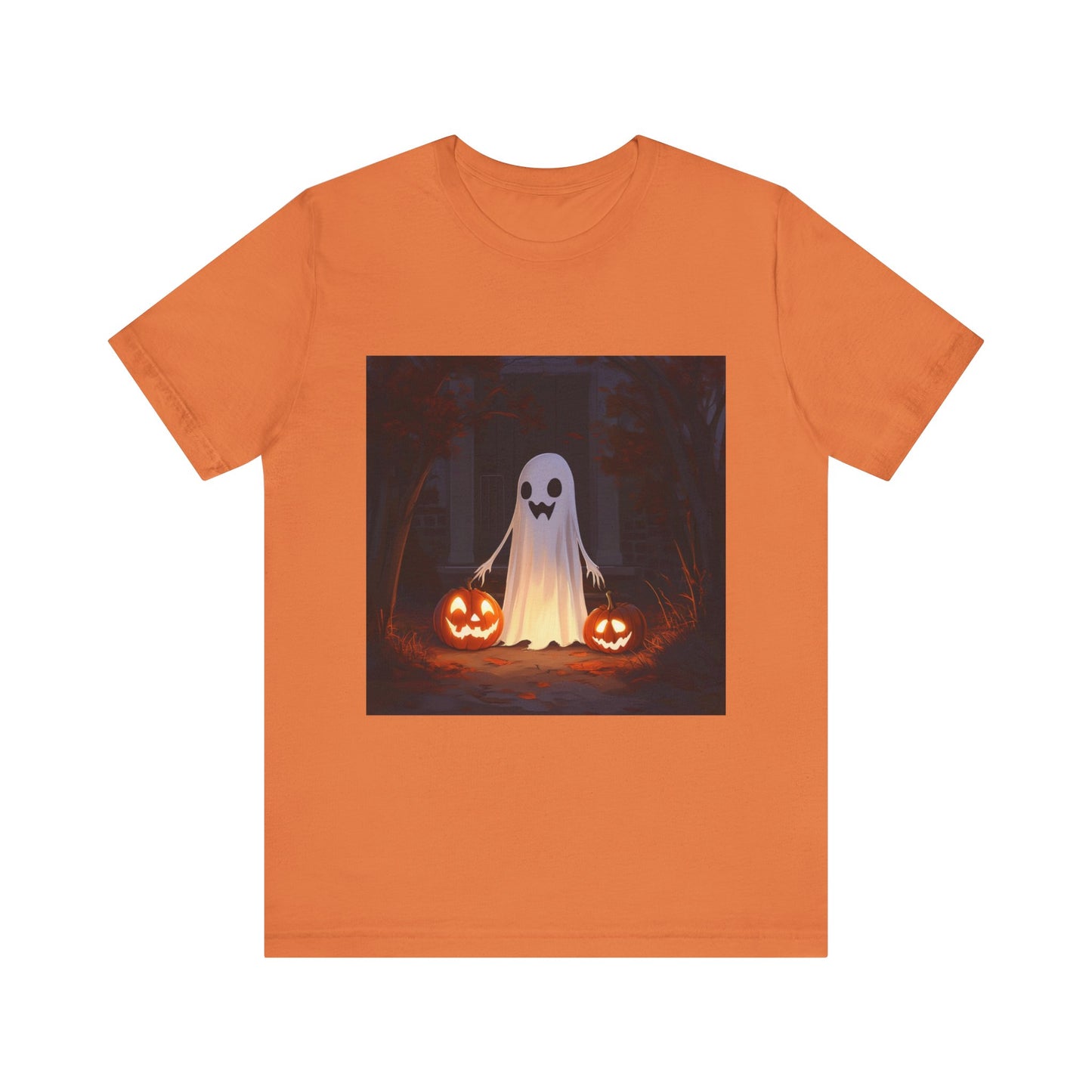 Cute Ghost and Pumpkins Unisex Jersey Short Sleeve Tee