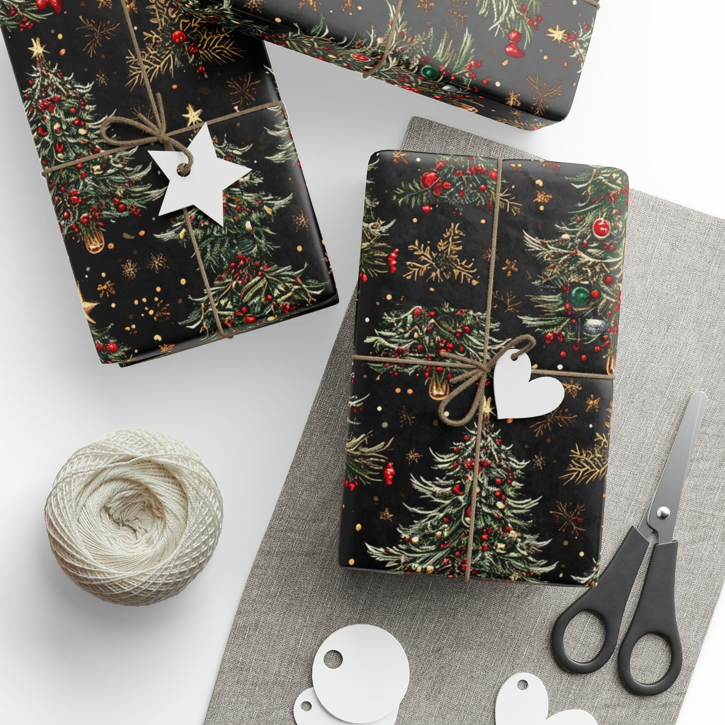 Dark Christmas Tree Pattern Wrapping Papers