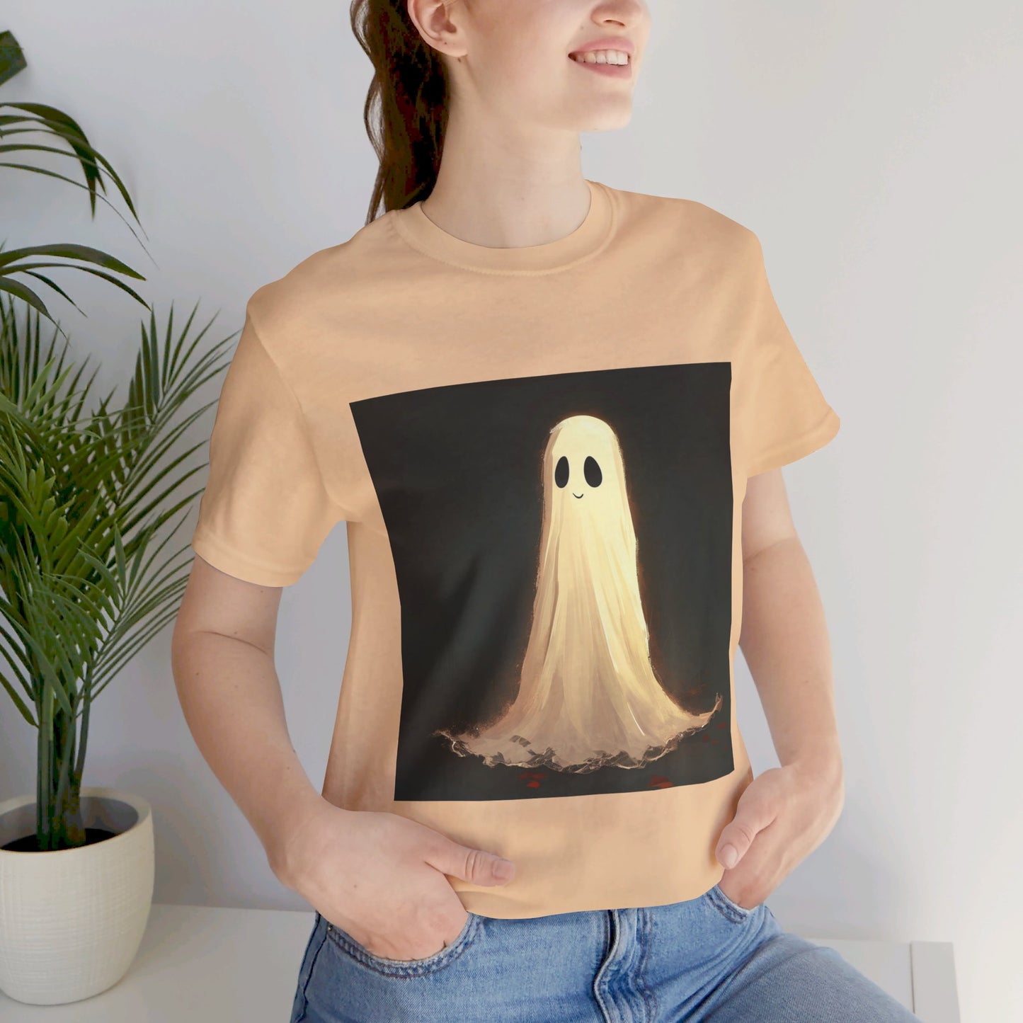 Happy Spooky Ghost Unisex Jersey Short Sleeve Tee