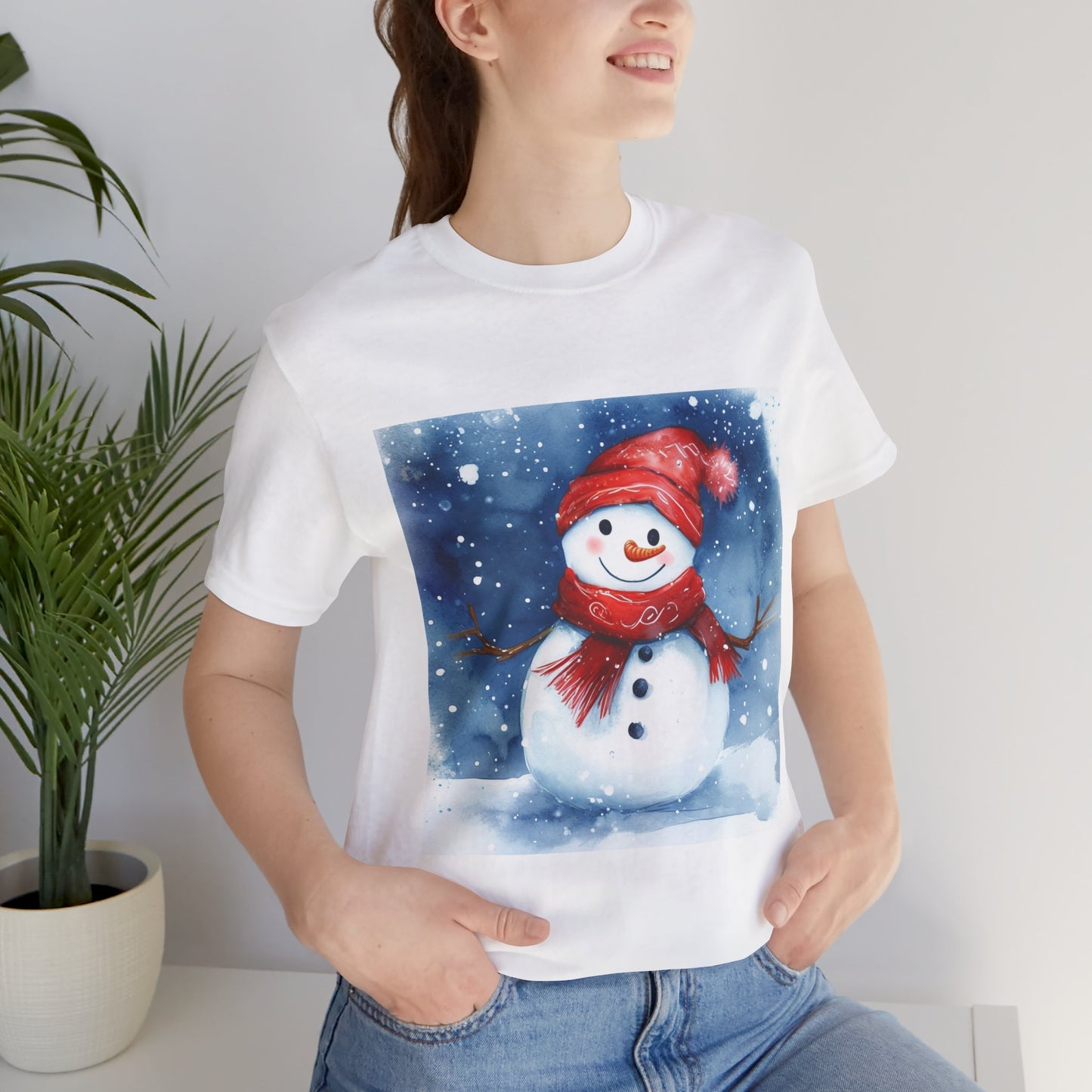 Adorable Snowman Unisex Jersey Short Sleeve Tee