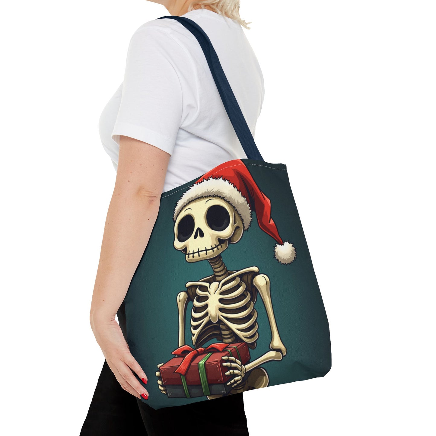 Cute Cartoon Holiday Skeleton Tote Bag (AOP)