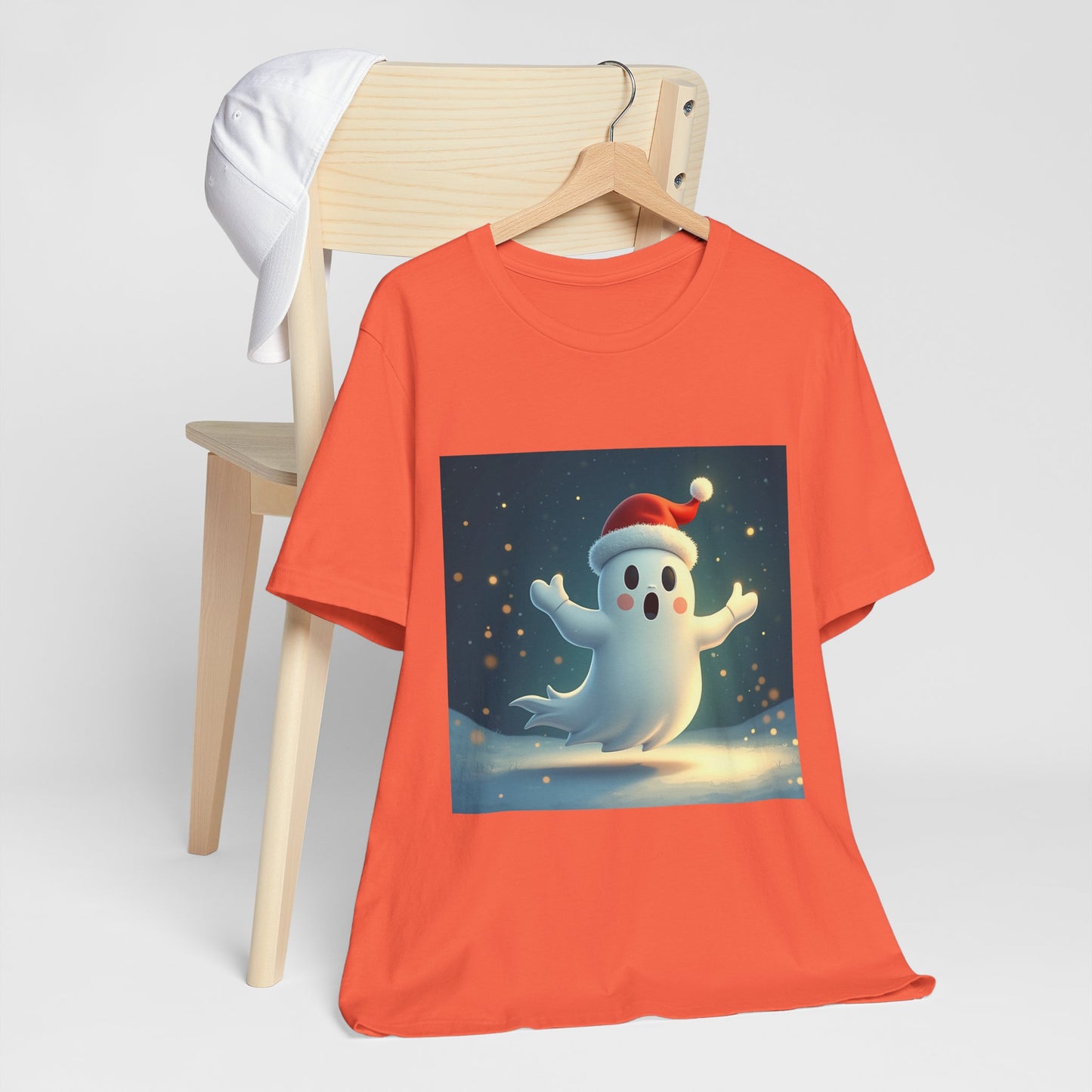 Cute Cartoon Ghost of Christmas Presents Unisex Jersey Tee