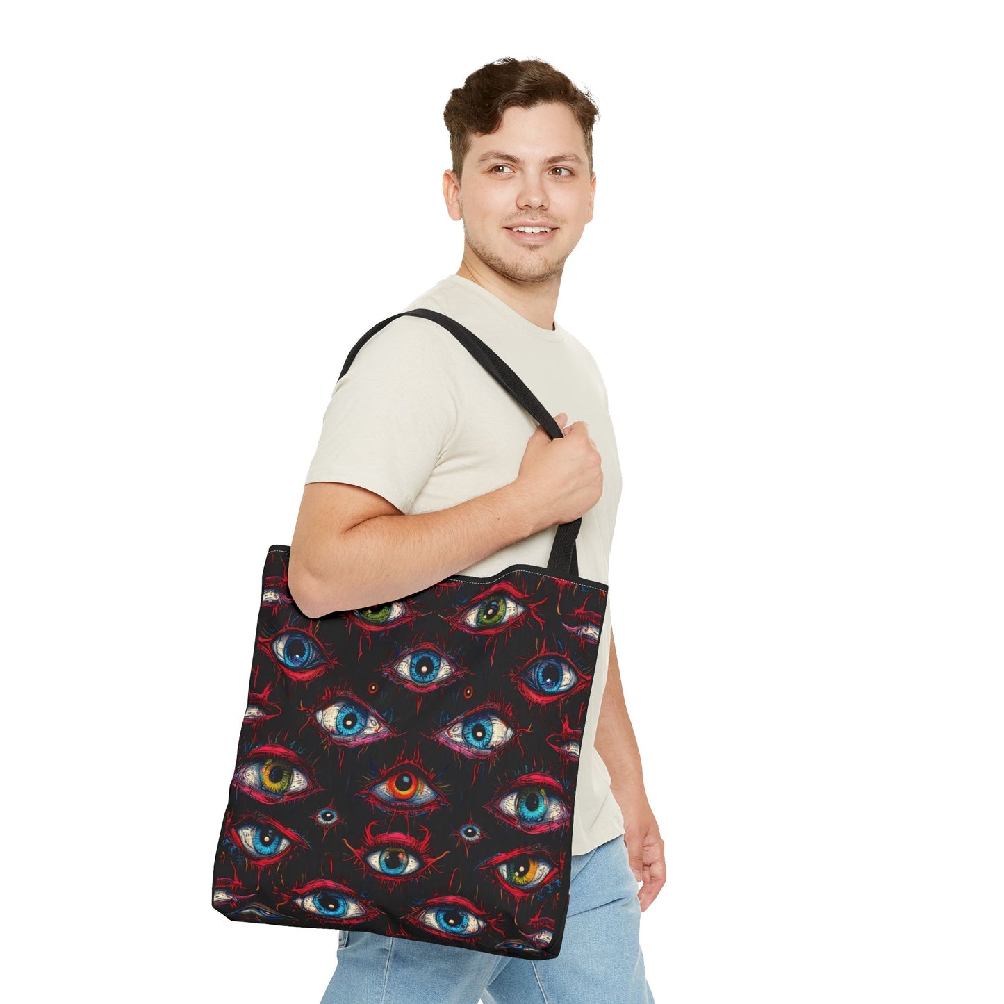 Creepy Eye Pattern Tote Bag (AOP)