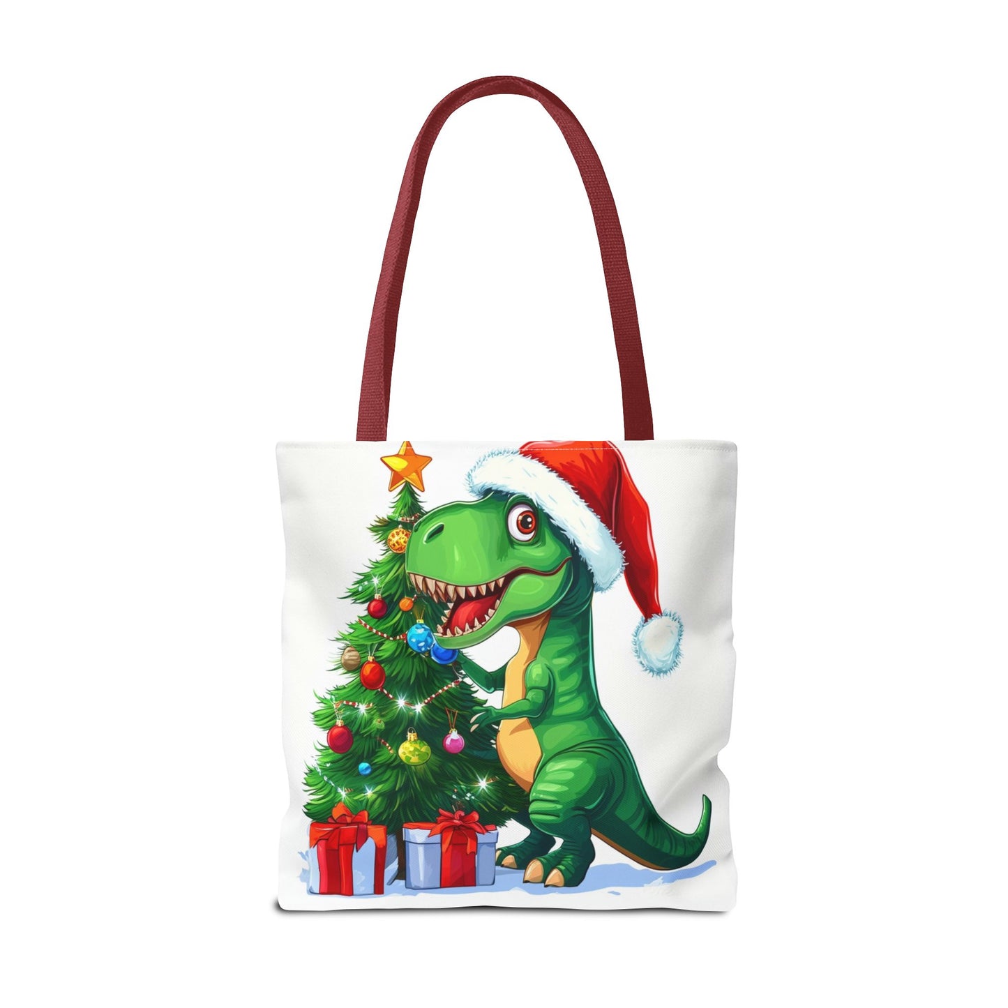 Holiday T-Rex Tote Bag (AOP)