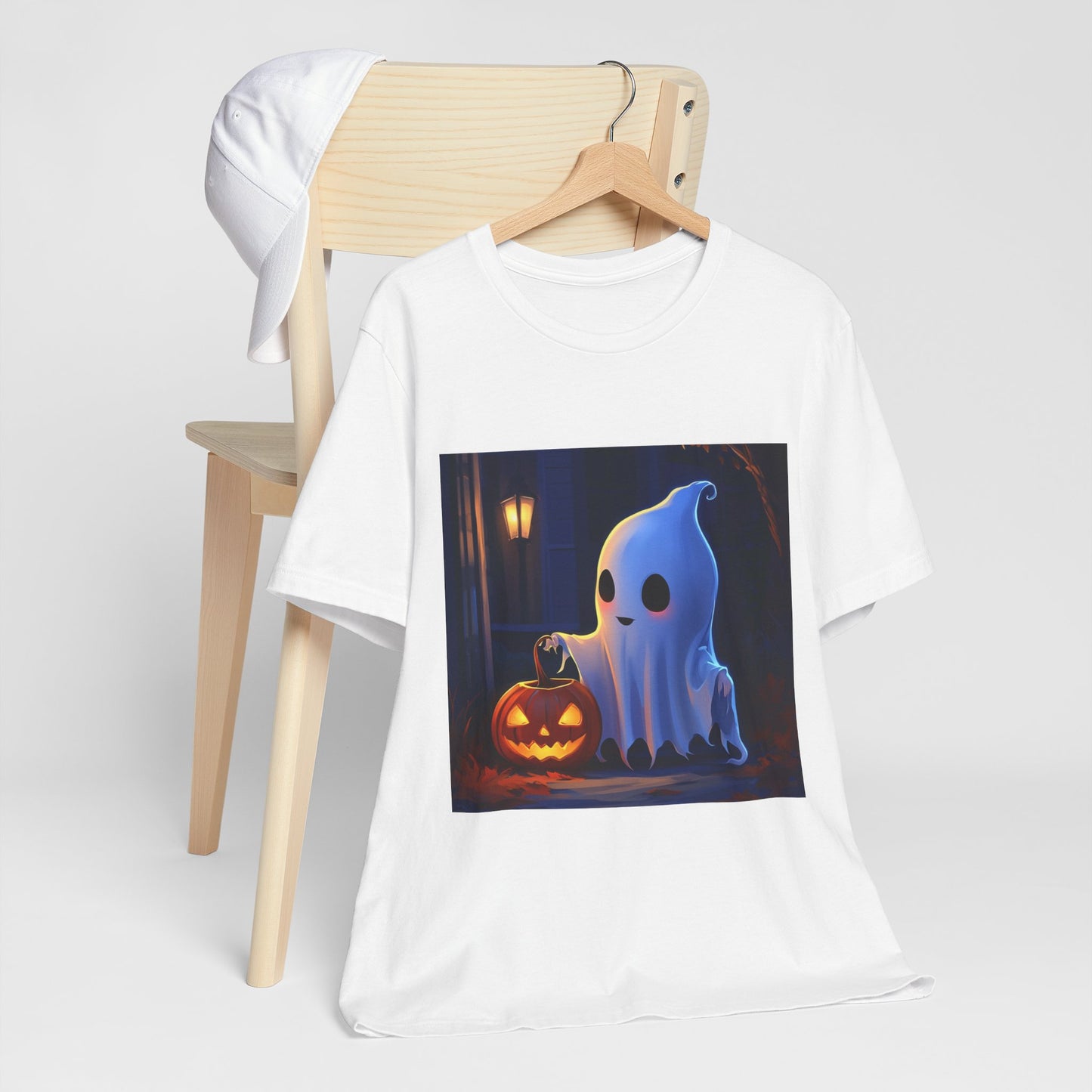 Cute Ghost Trick or Treating Unisex Jersey Short Sleeve Tee