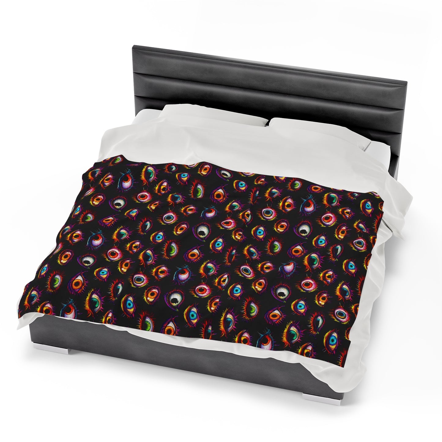 Colorful Eyeball Pattern Velveteen Plush Blanket