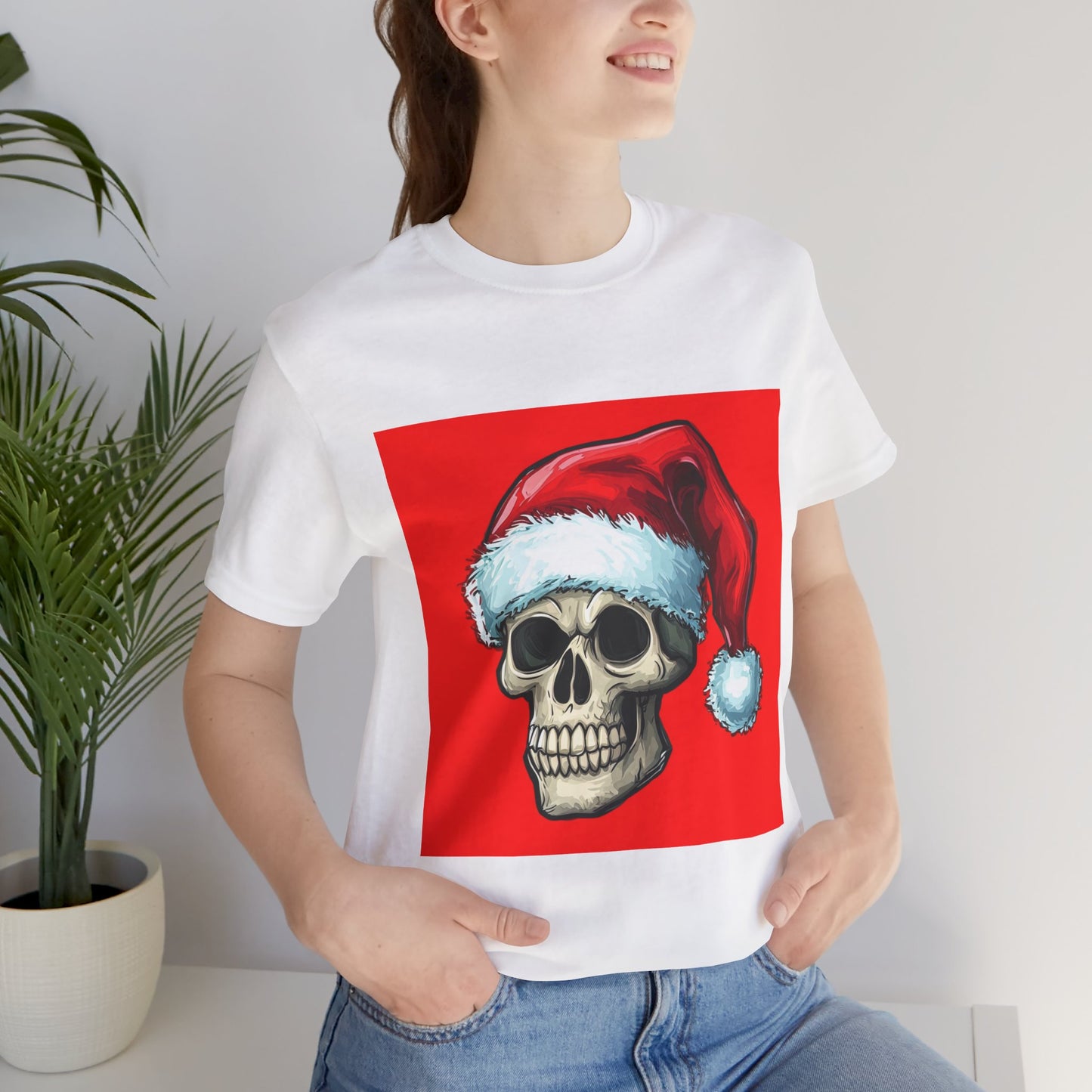 Cute Spooky Holiday Skull Unisex Jersey Tee