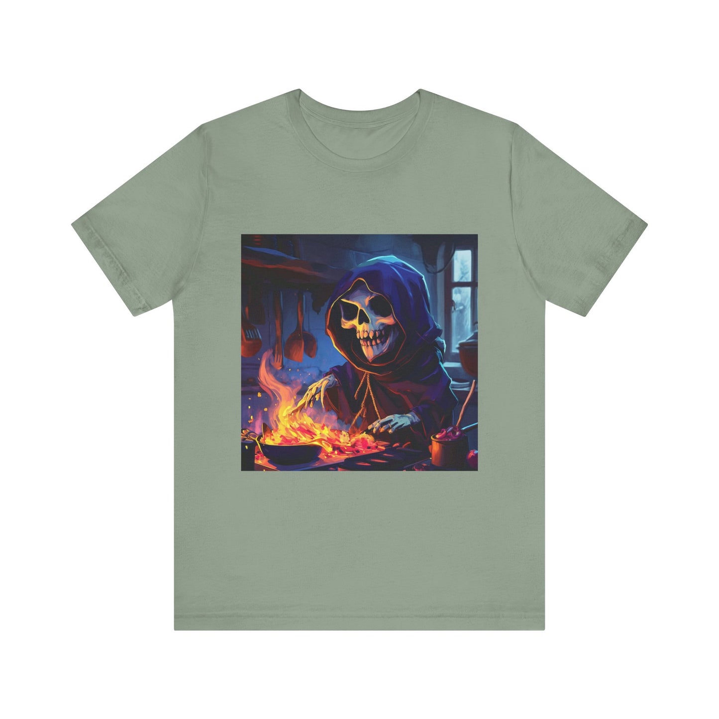 Grim Reaper Cooking Unisex Jersey Short Sleeve Tee