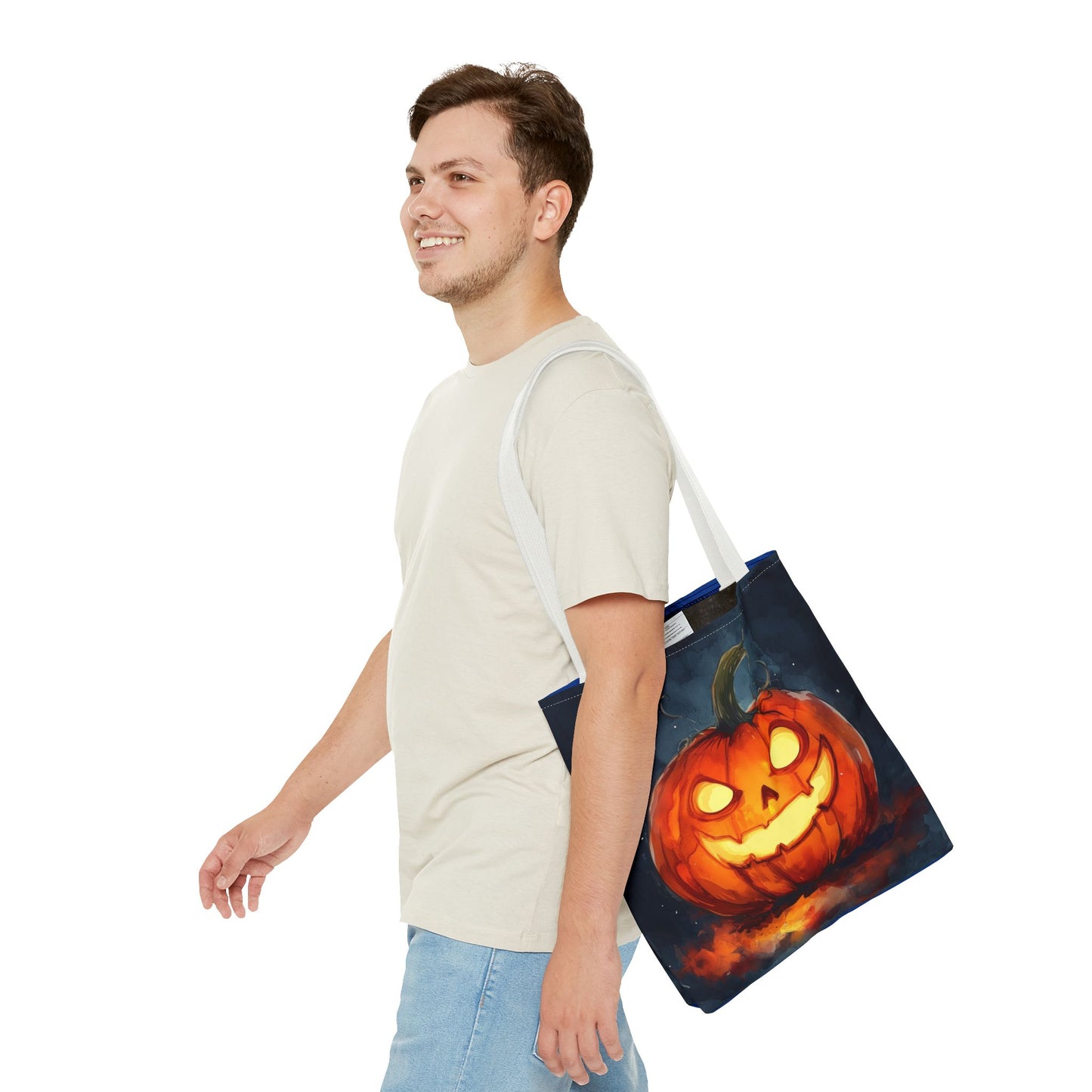 Cute Creepy Jack o Lantern Tote Bag (AOP)