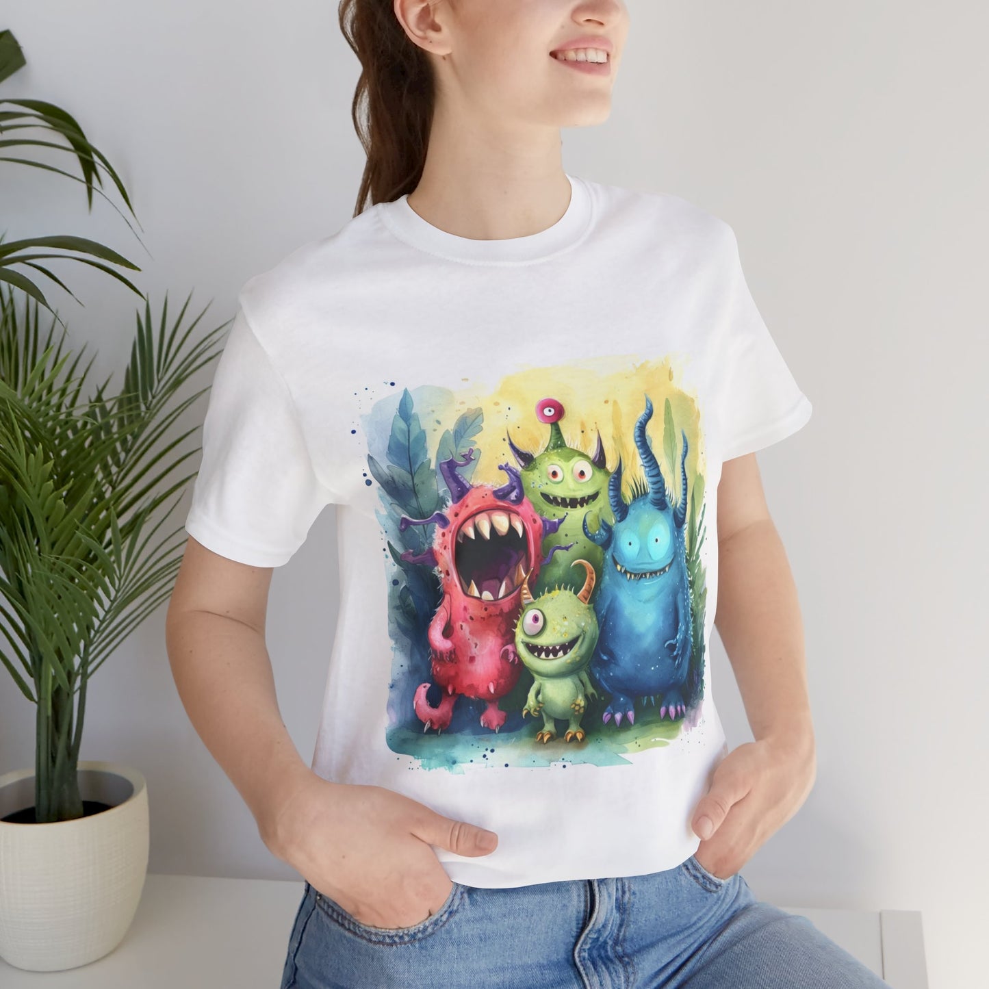 Cute Cartoon Monsters Unisex Jersey Short Sleeve Tee