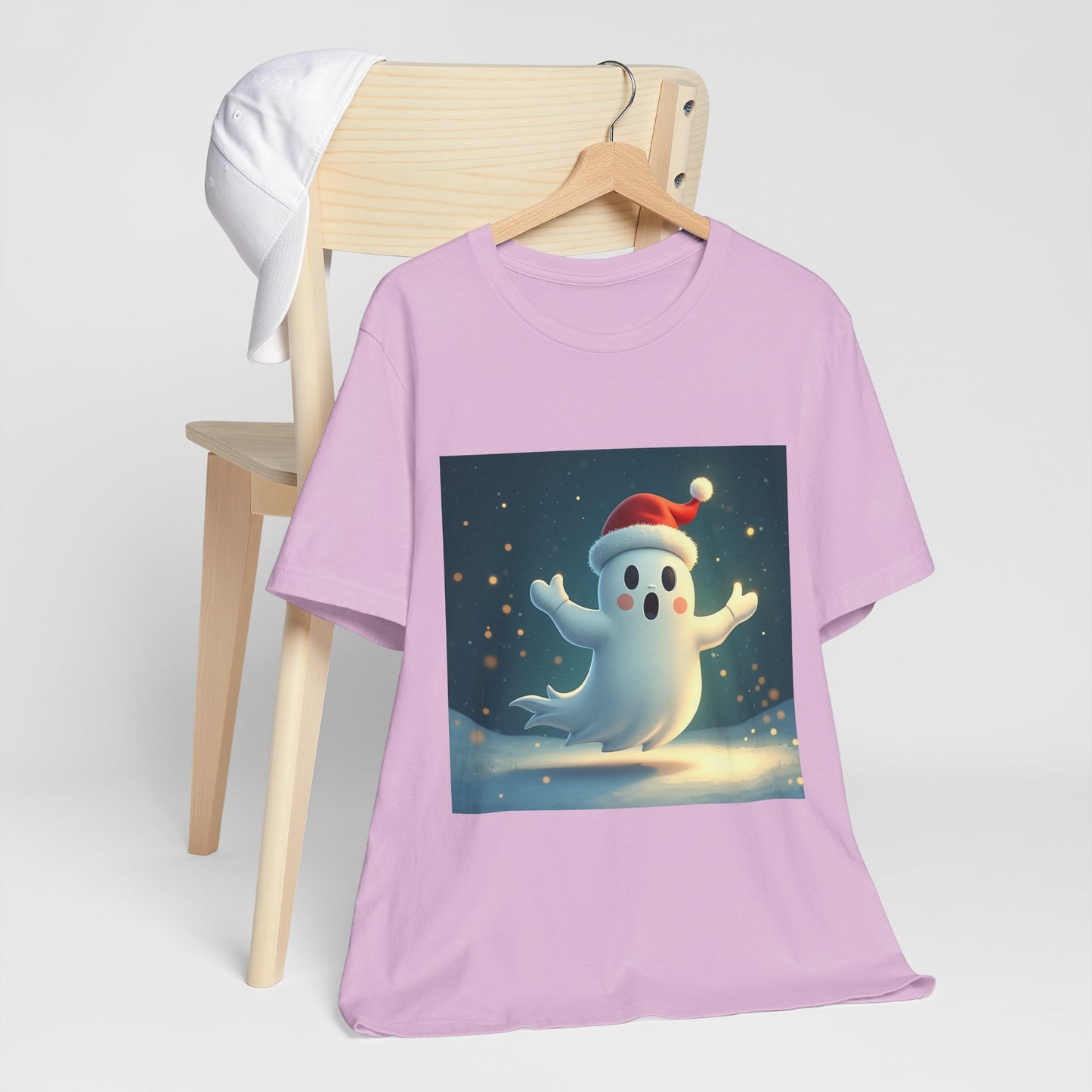 Cute Cartoon Ghost of Christmas Presents Unisex Jersey Tee