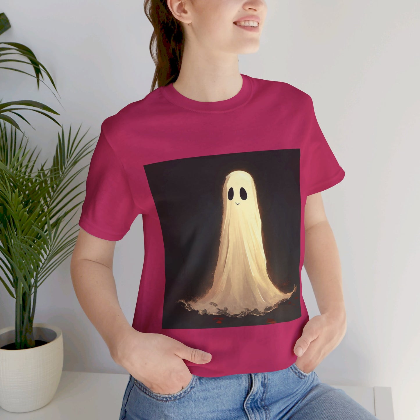 Happy Spooky Ghost Unisex Jersey Short Sleeve Tee