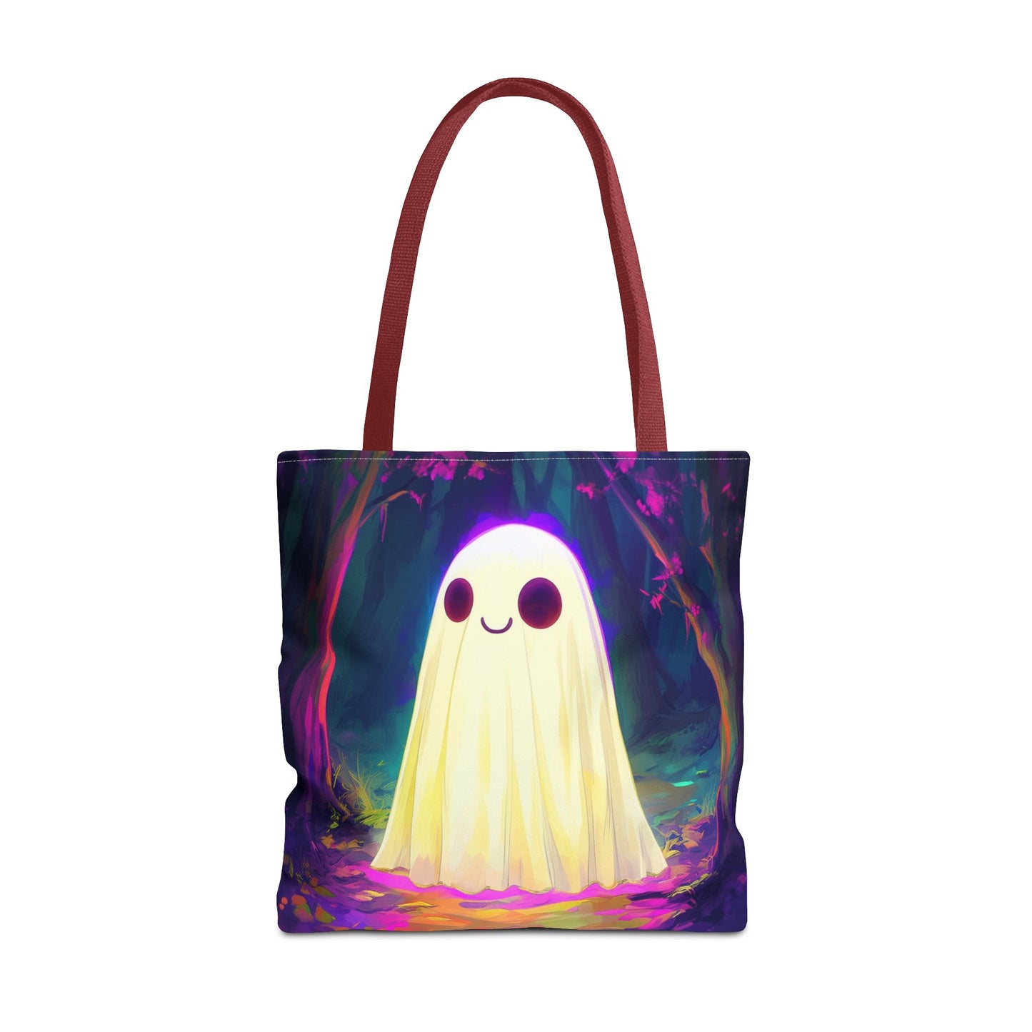 Cute Neon Ghost Tote Bag (AOP)