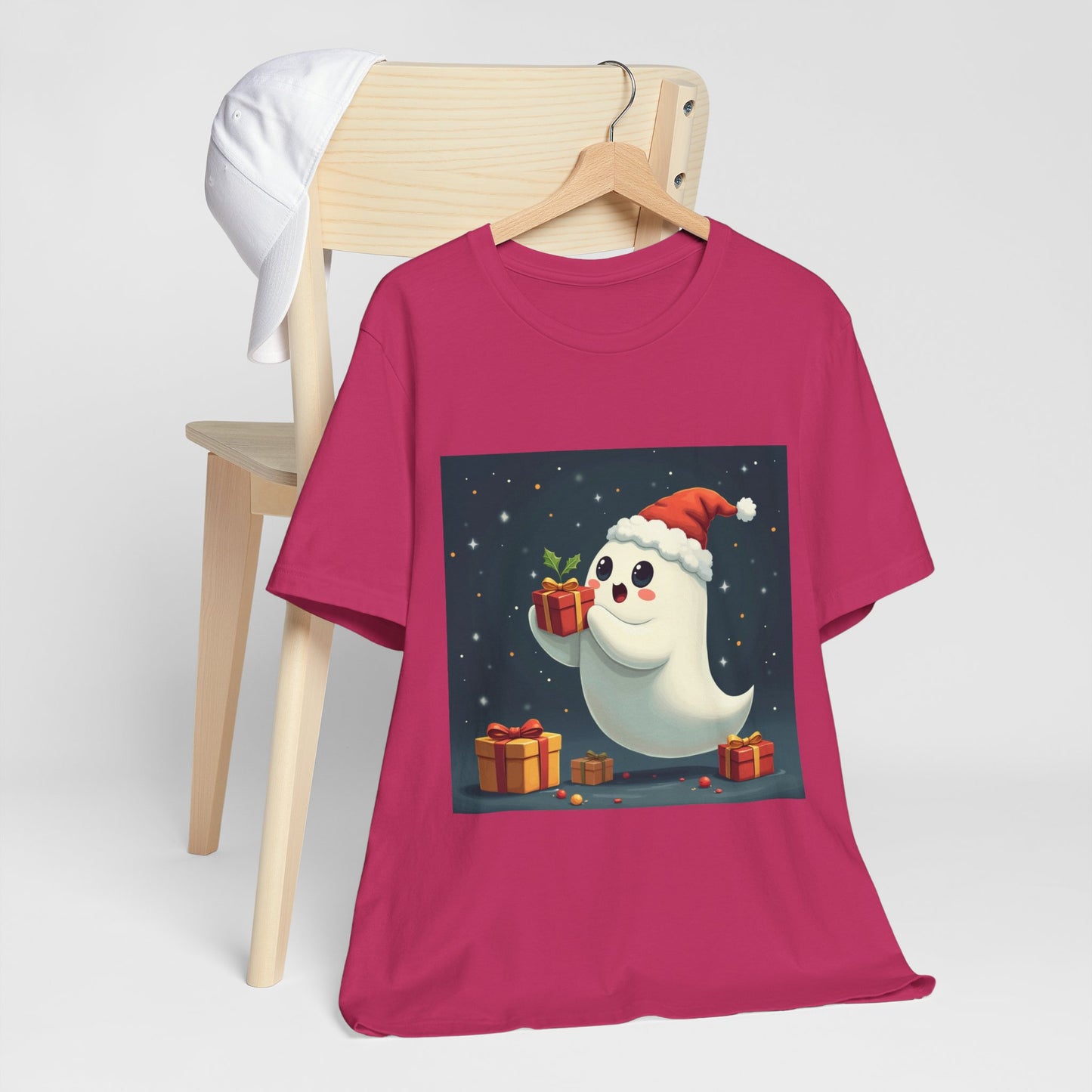 Cute Cartoon Present Ghost Unisex Jersey T-Shirt