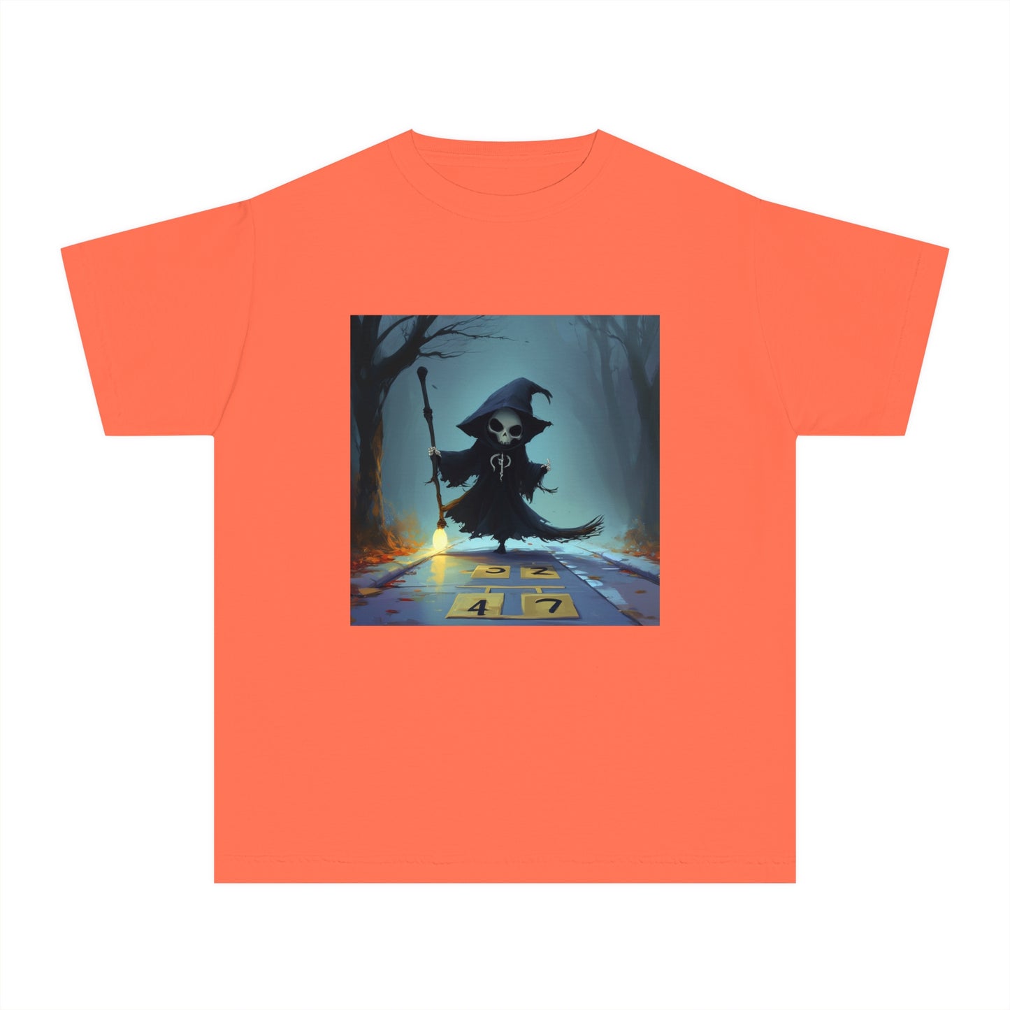 Grim Reaper Playing Hopscotch Youth Midweight Tee