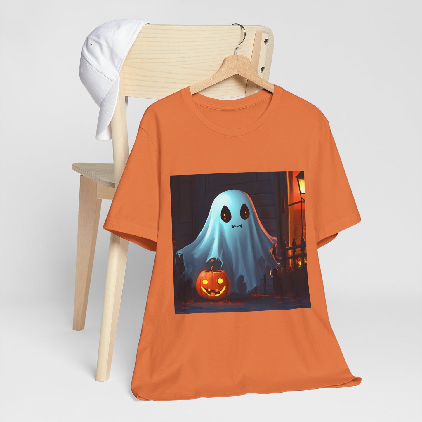 Cute Ghost Trick or Treating Unisex Jersey Short Sleeve Tee