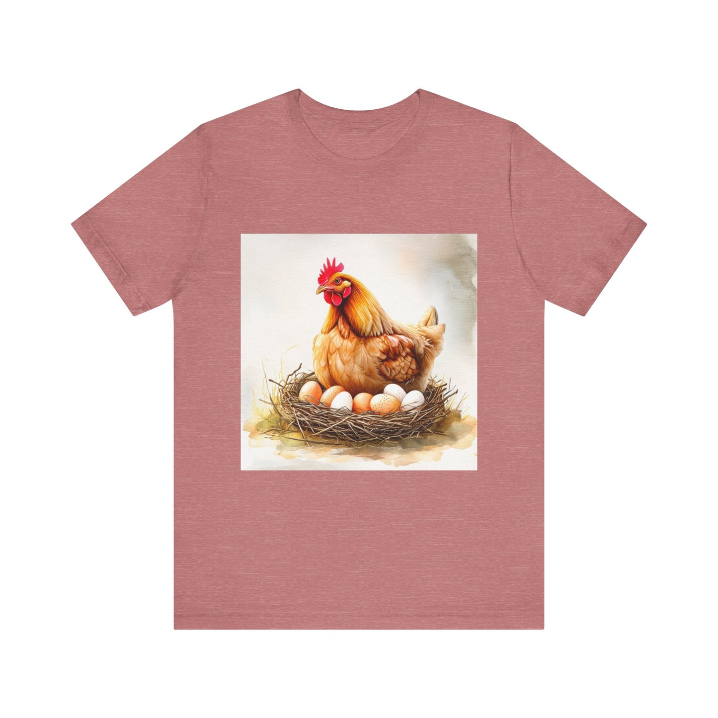 Hen Sitting on Eggs Unisex Jersey Short Sleeve Tee