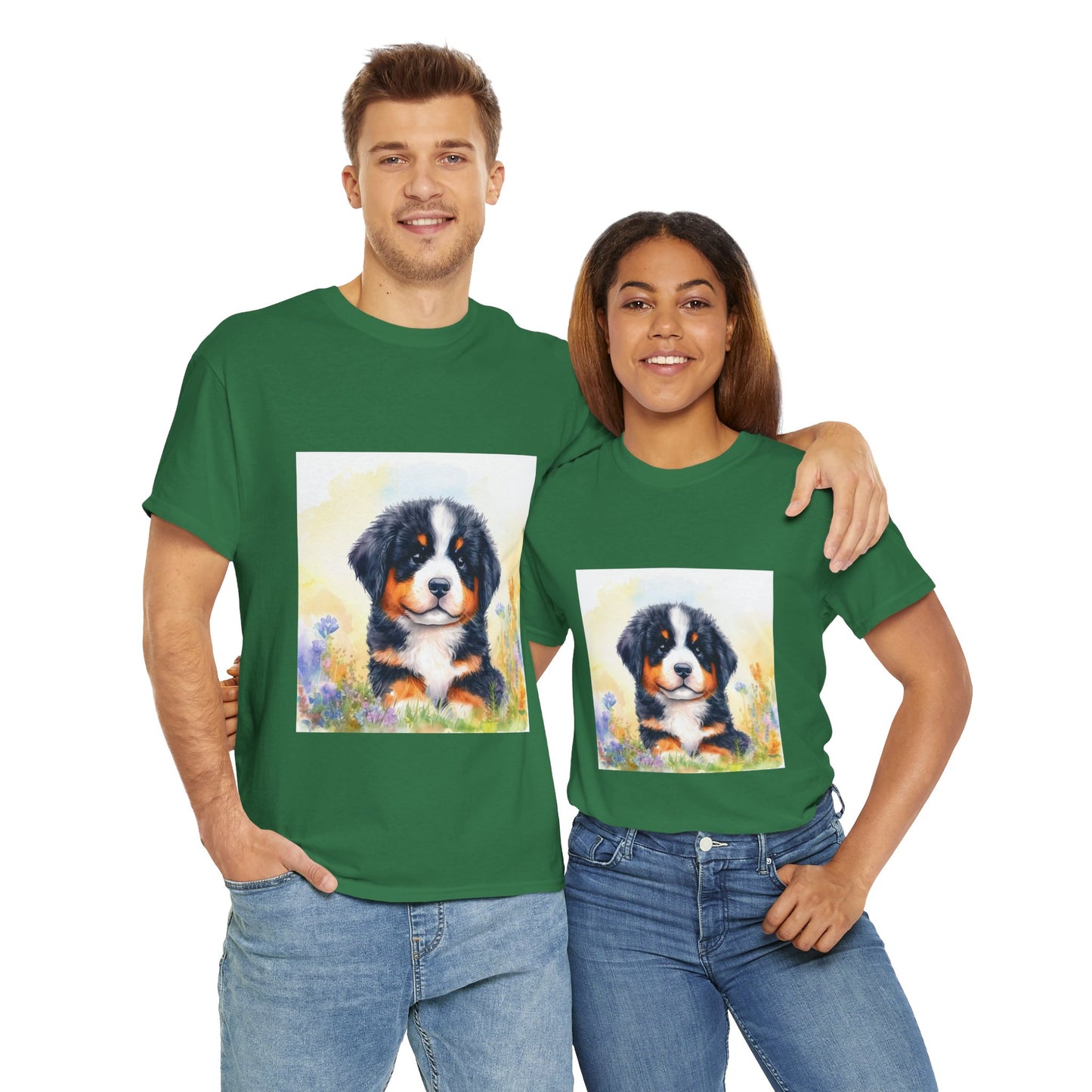 Bernese Mountain Dog Puppy Unisex Heavy Cotton Tee