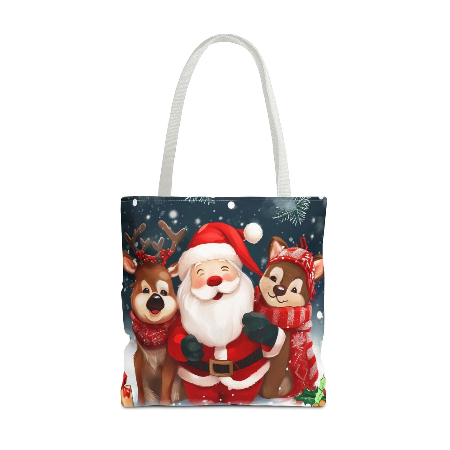 Cute Santa and Reindeer Tote Bag (AOP)