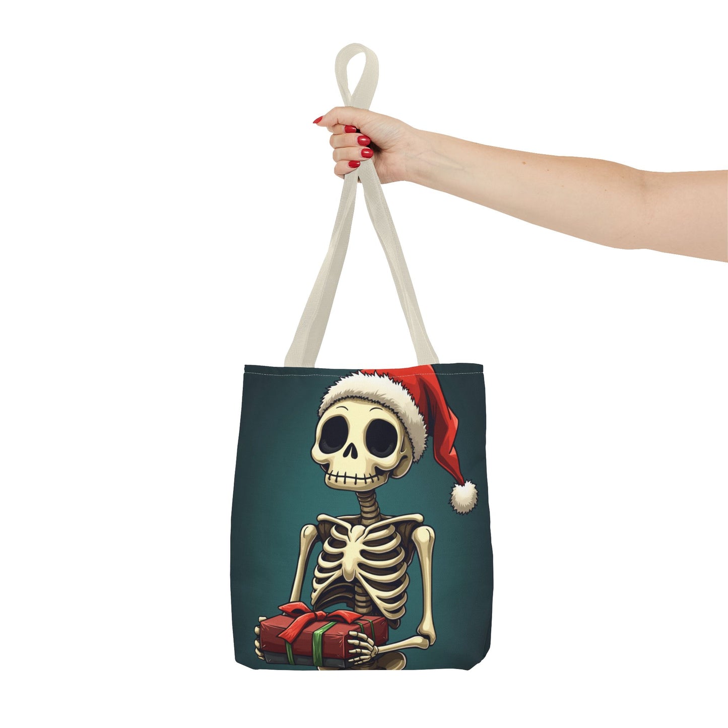 Cute Cartoon Holiday Skeleton Tote Bag (AOP)