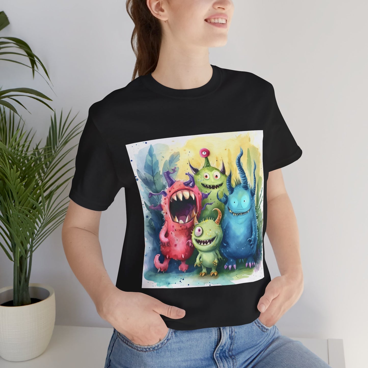 Cute Cartoon Monsters Unisex Jersey Short Sleeve Tee