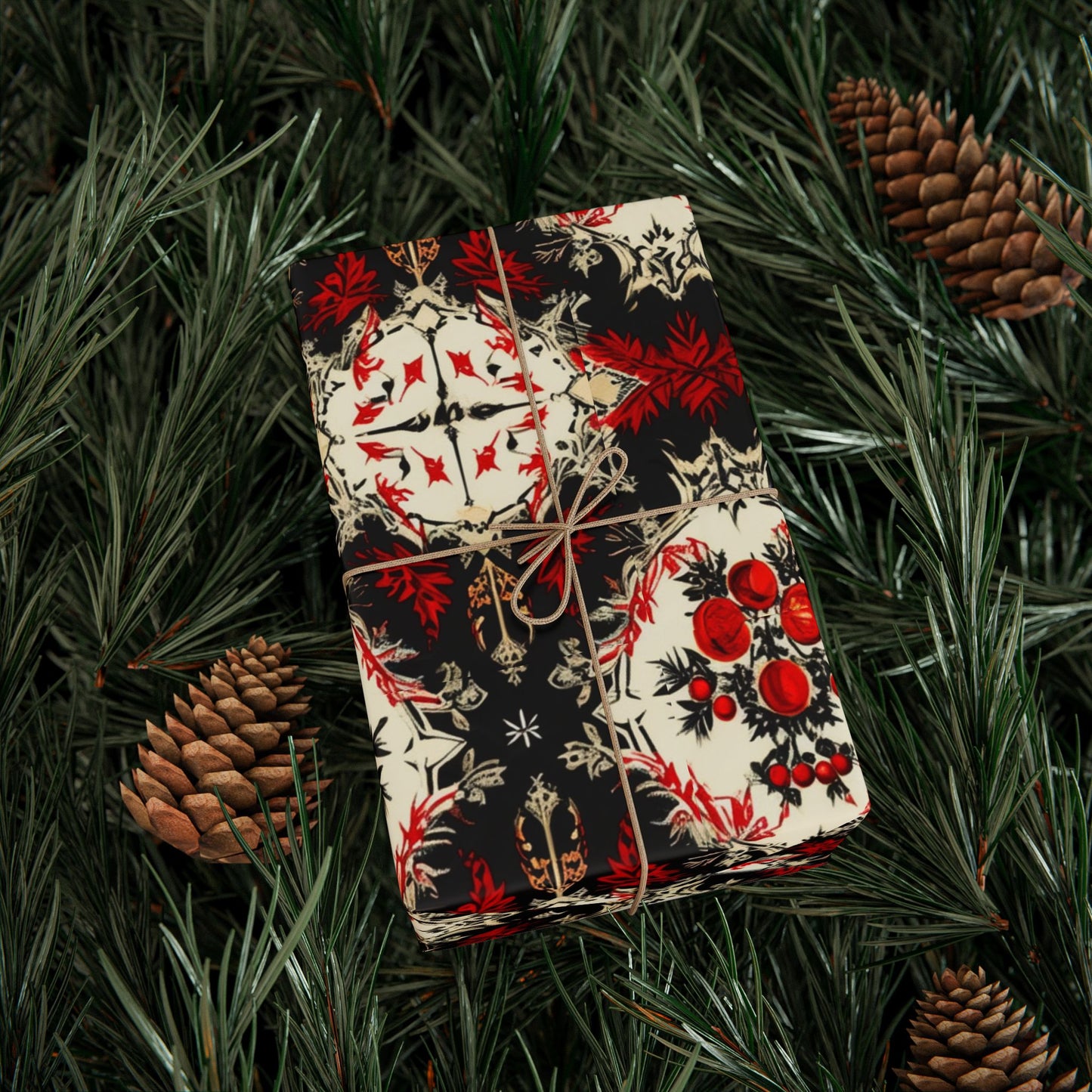 Gothic Poinsettia Pattern Wrapping Papers