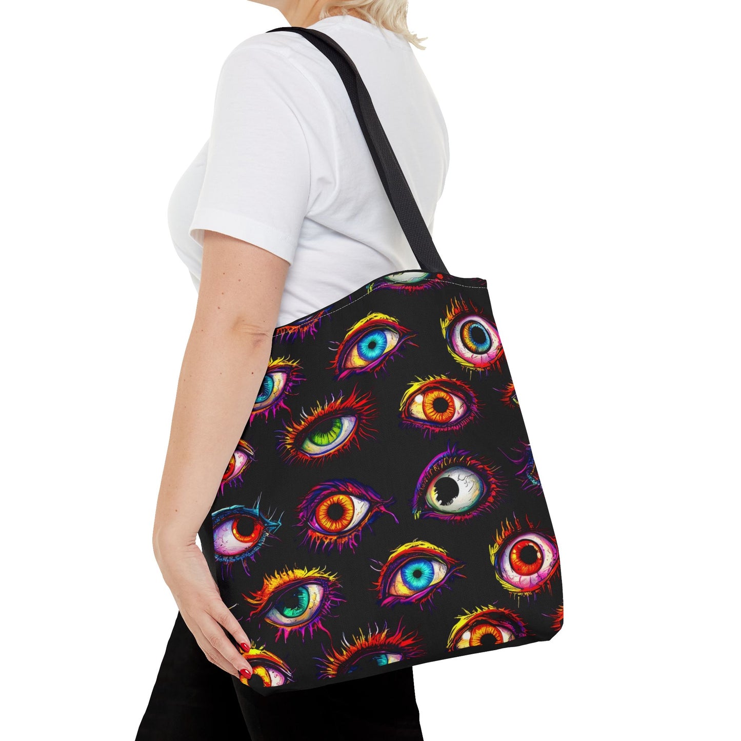 Colorful Spooky Eye Pattern Tote Bag (AOP)