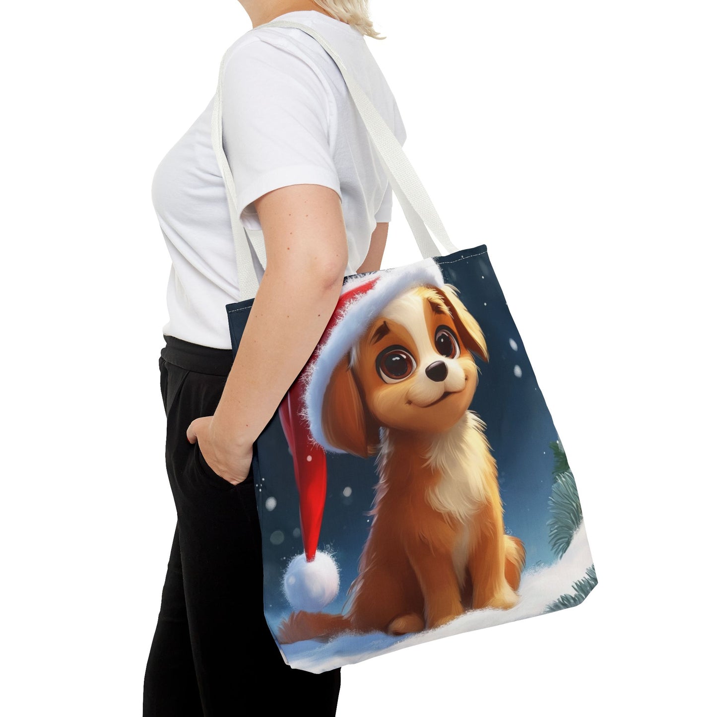 Cute Holiday Puppy Tote Bag (AOP)