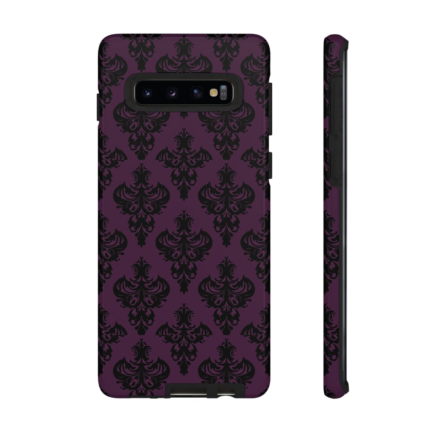 Purple and Black Victorian Damask Pattern Tough Cases