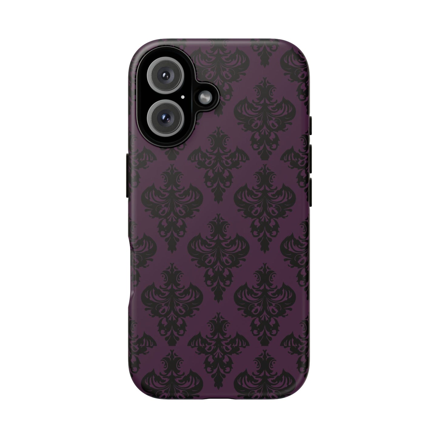 Purple and Black Victorian Damask Pattern Tough Cases