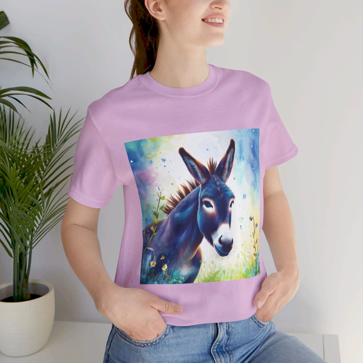 Cute Colorful Donkey Unisex Jersey Short Sleeve Tee