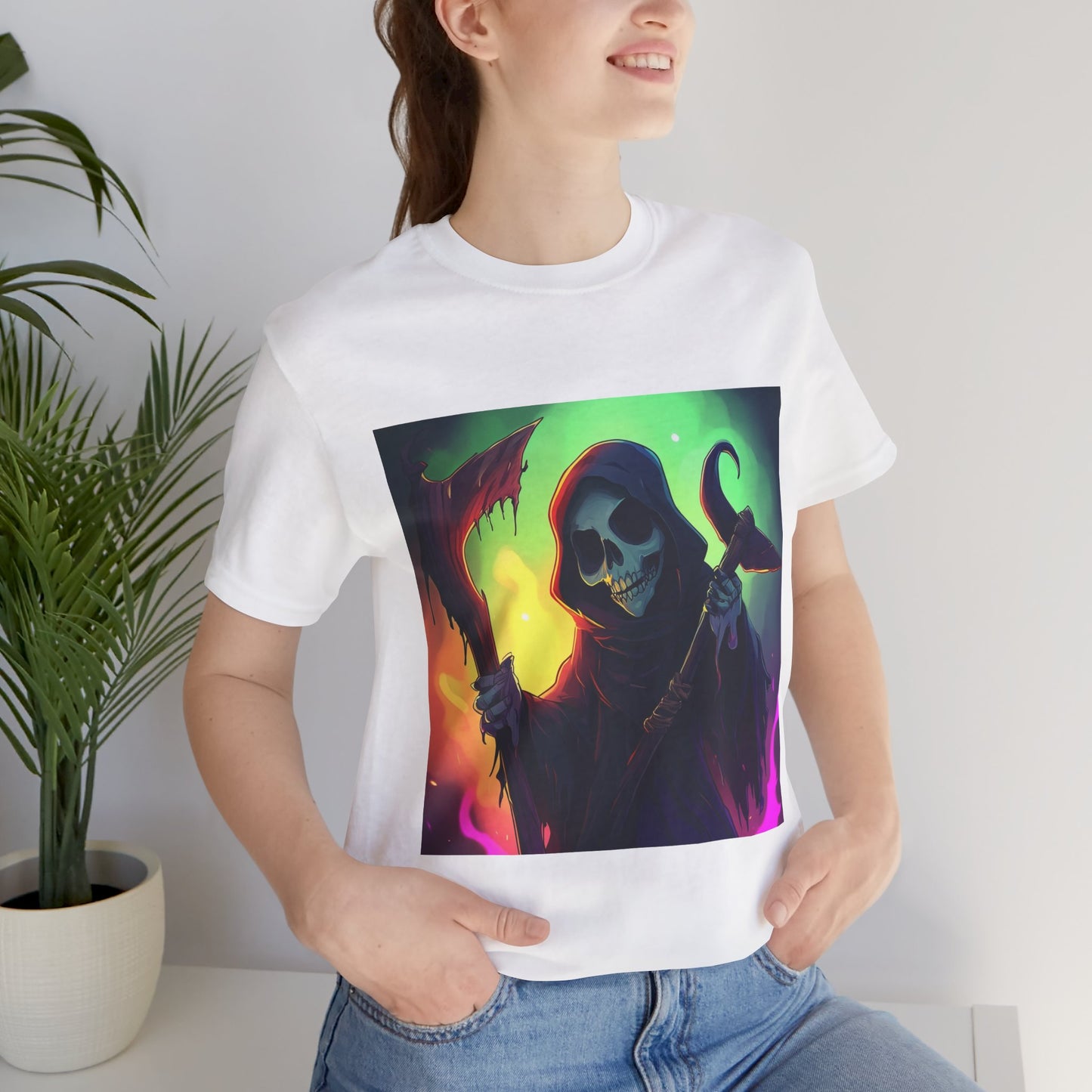 Colorful Grim Reaper Unisex Jersey Short Sleeve Tee