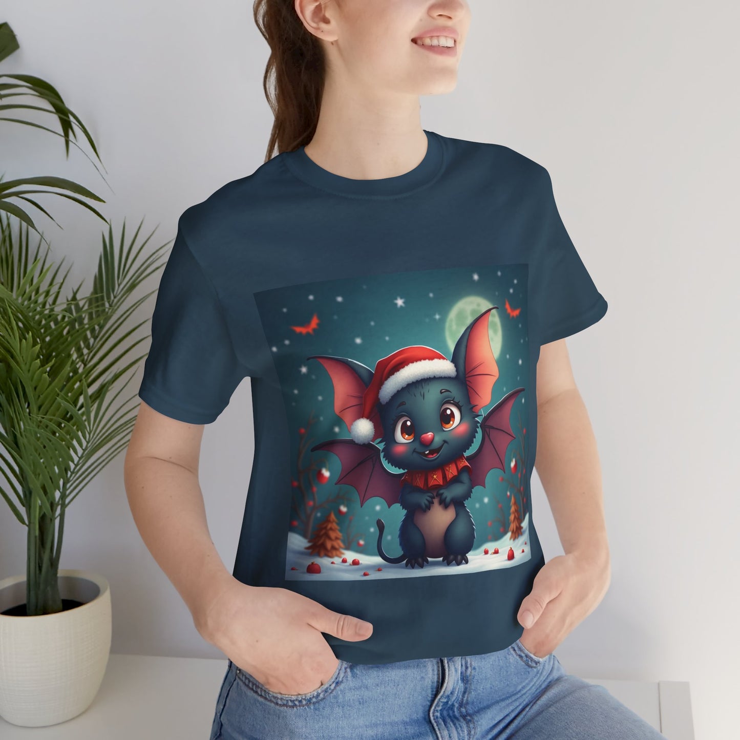 Cartoon Festive Bat Unisex Jersey Tee