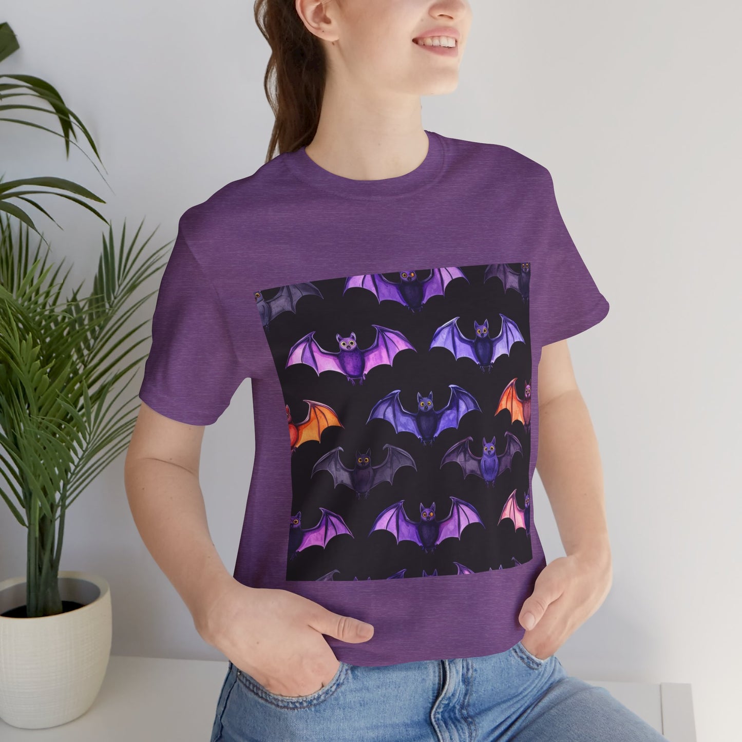 Cute Bat Pattern Unisex Jersey Short Sleeve Tee