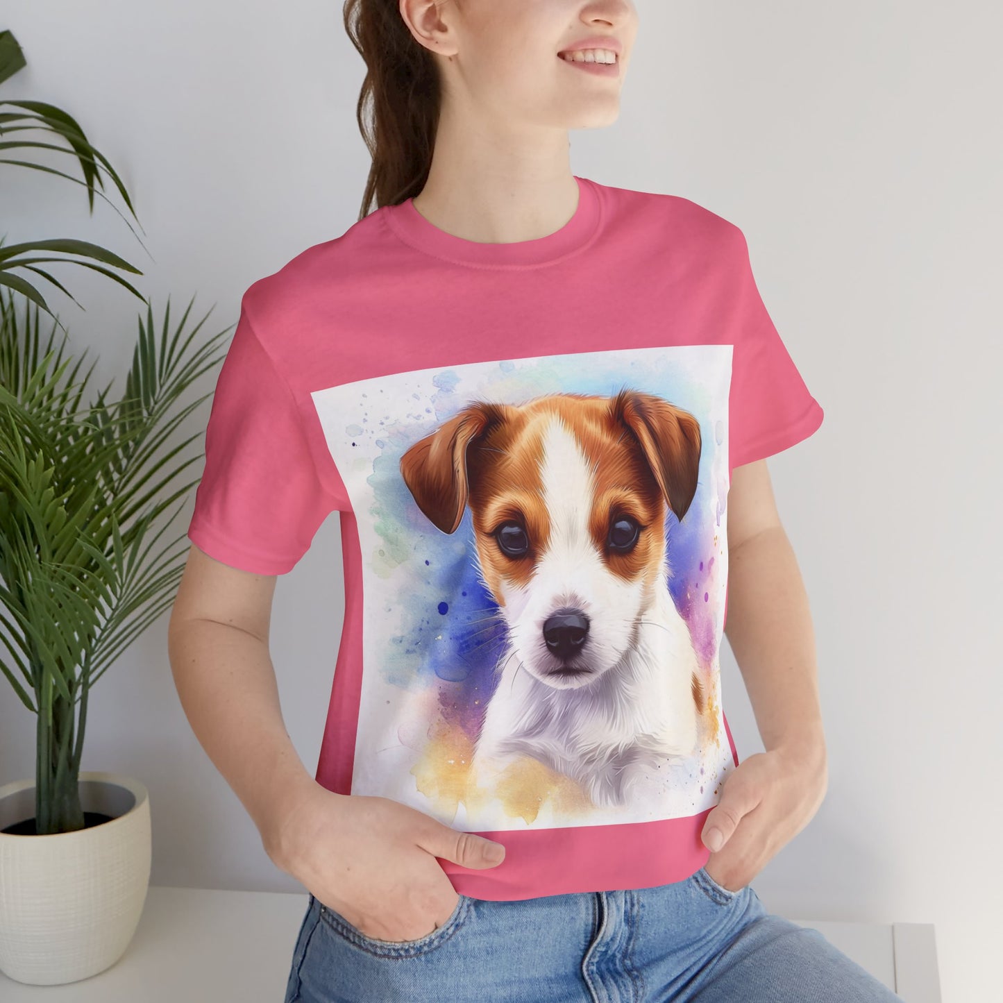 Cute Jack Russell Unisex Jersey Short Sleeve Tee