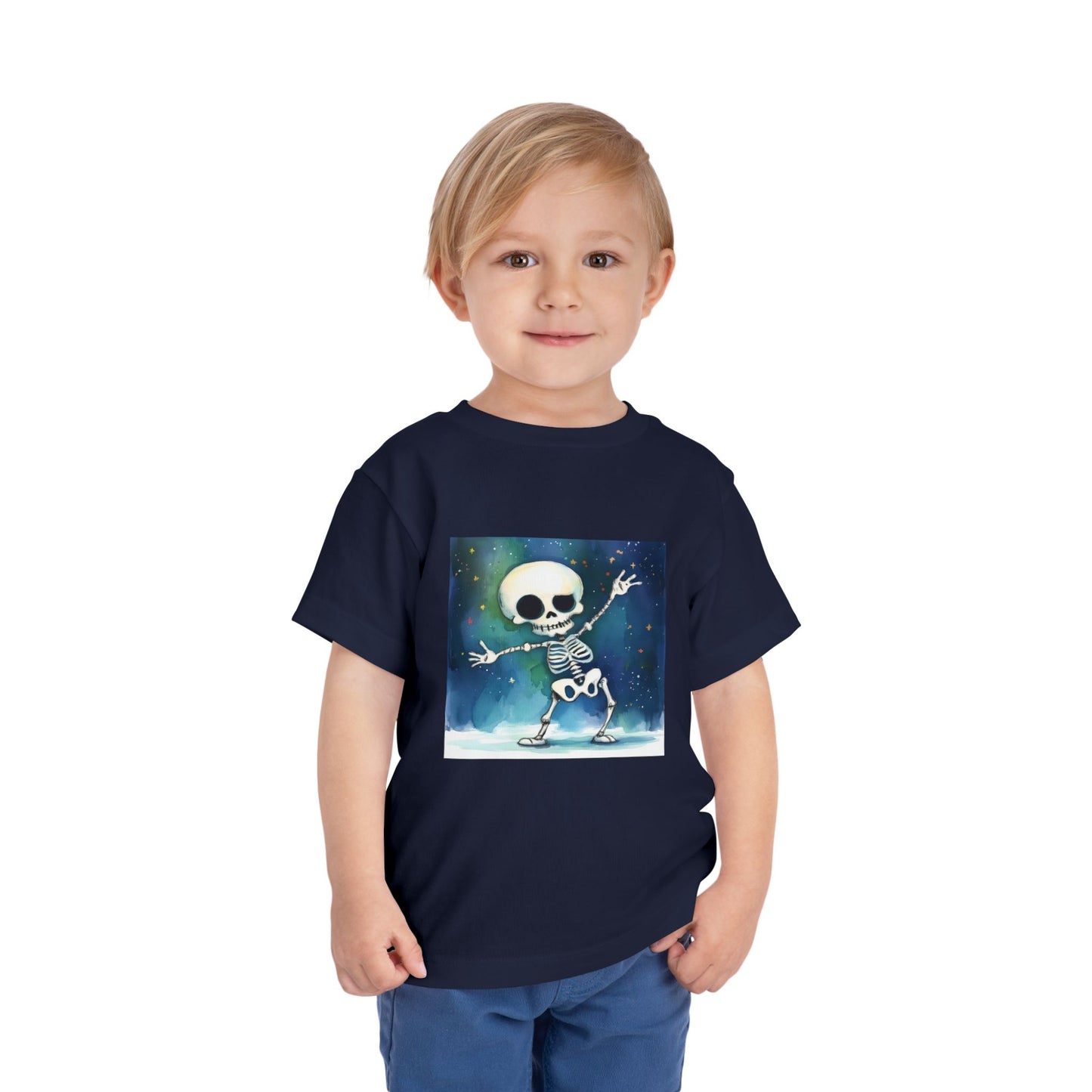 Cute Dancing Skeleton Toddler Short Sleeve Tee