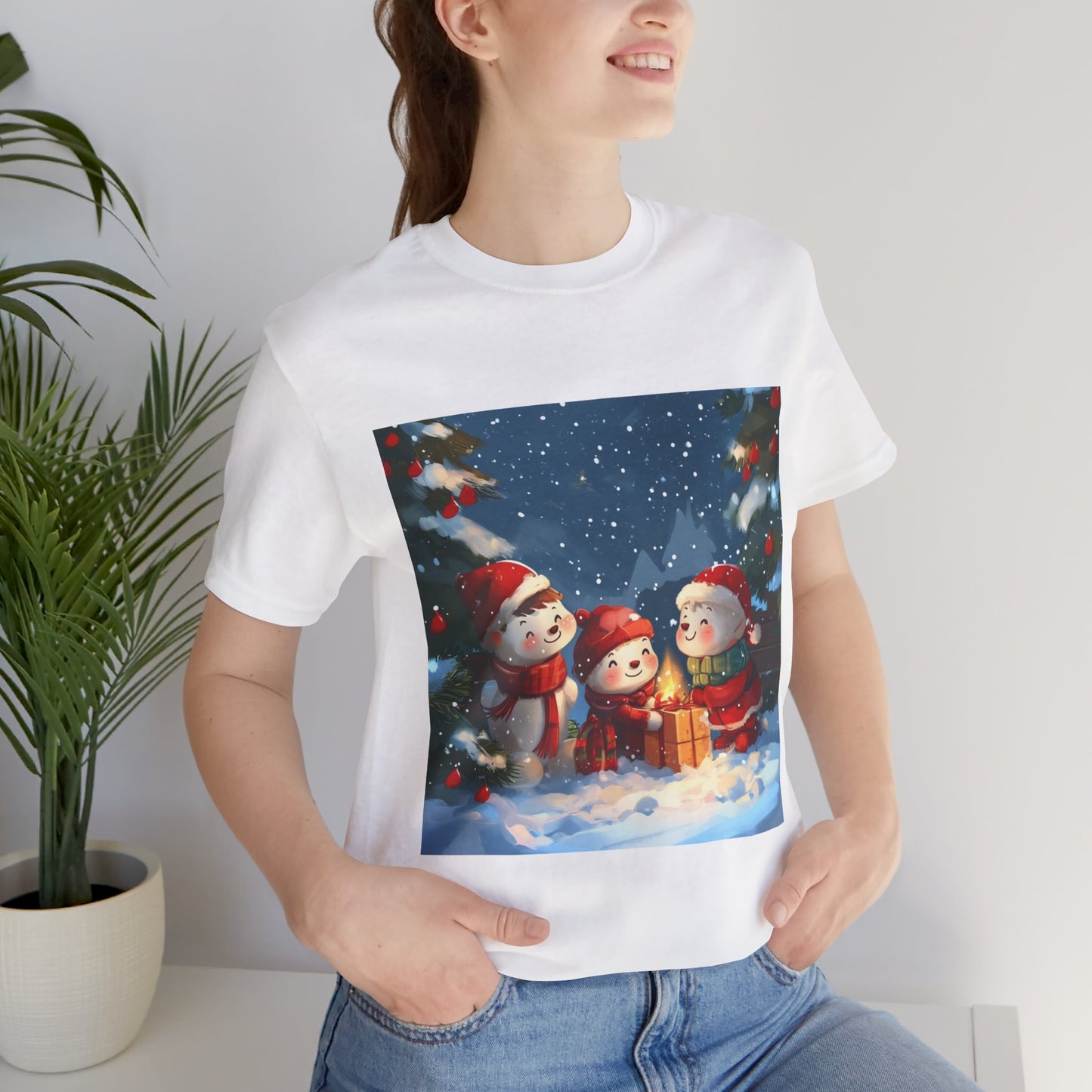 Cute Snowmen Unisex Jersey Short Sleeve Tee