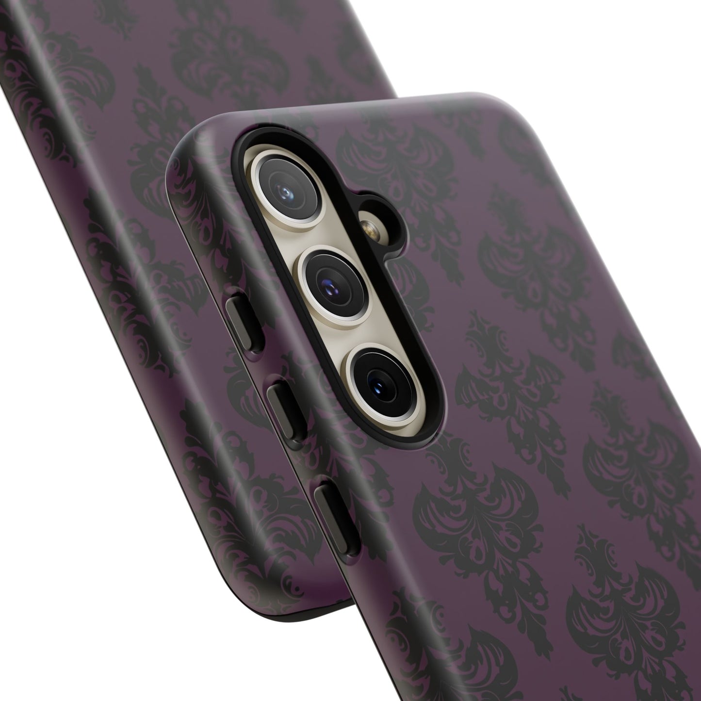 Purple and Black Victorian Damask Pattern Tough Cases