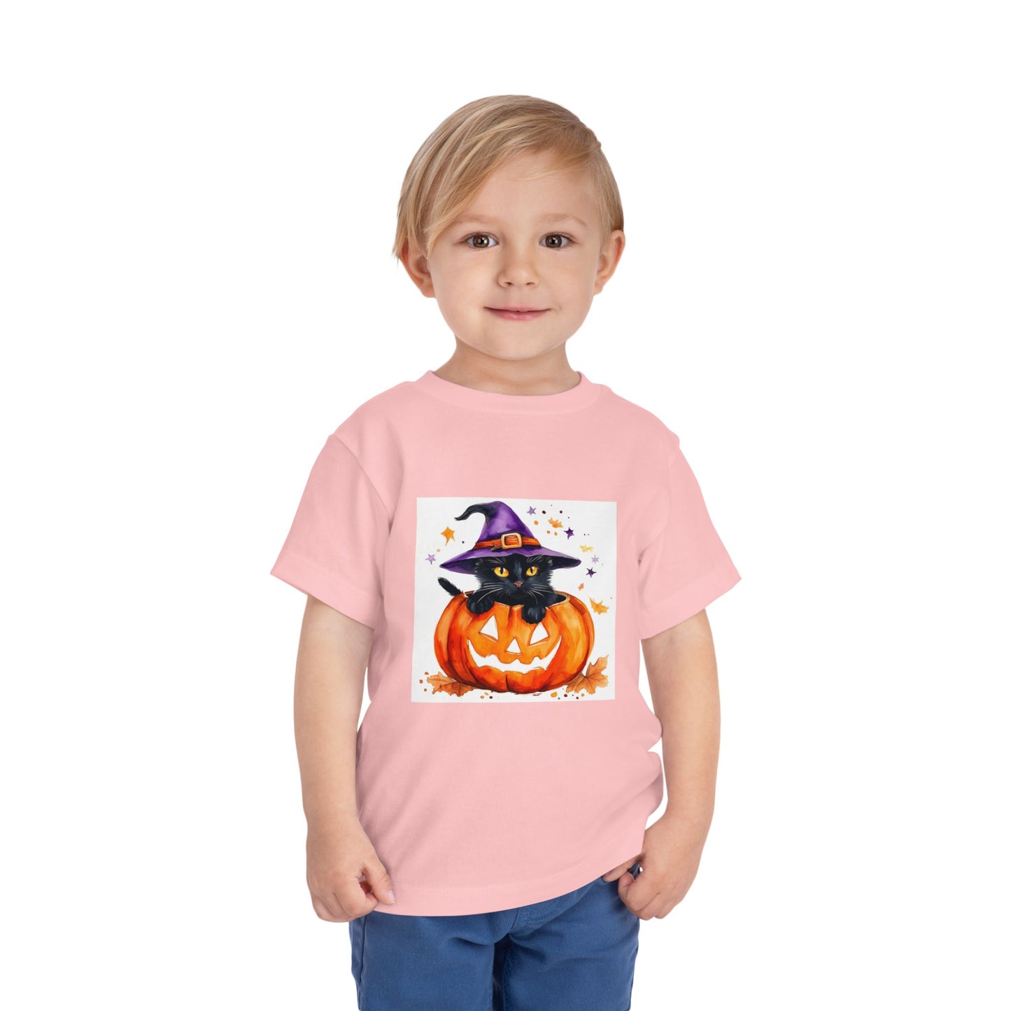 Cute Halloween Cat Toddler Short Sleeve Tee