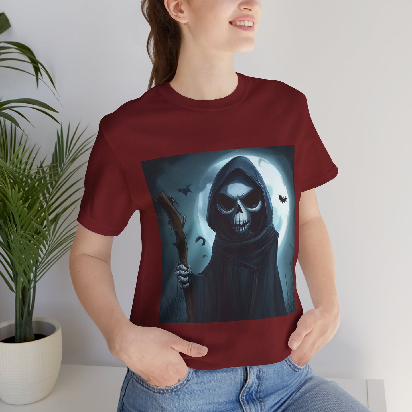 Spooky Grim Reaper Unisex Jersey Short Sleeve Tee