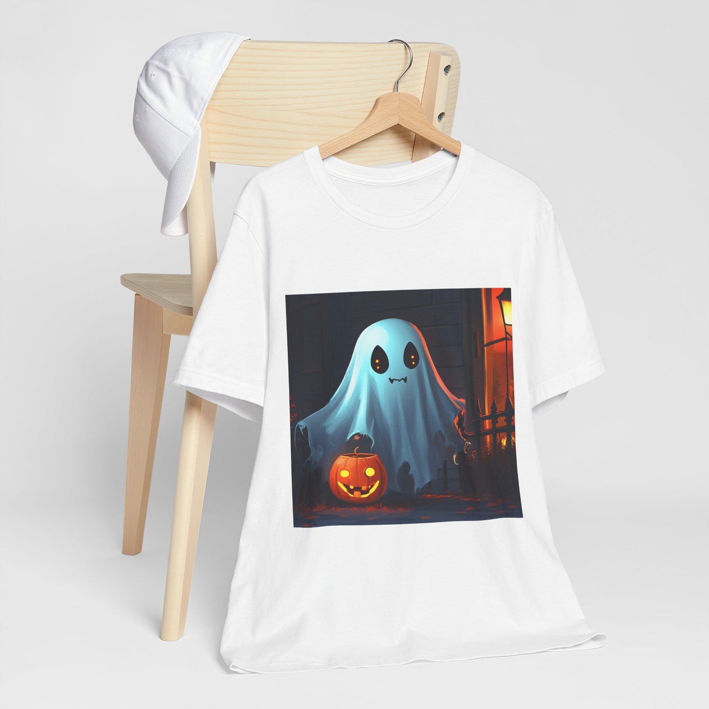 Cute Ghost Trick or Treating Unisex Jersey Short Sleeve Tee