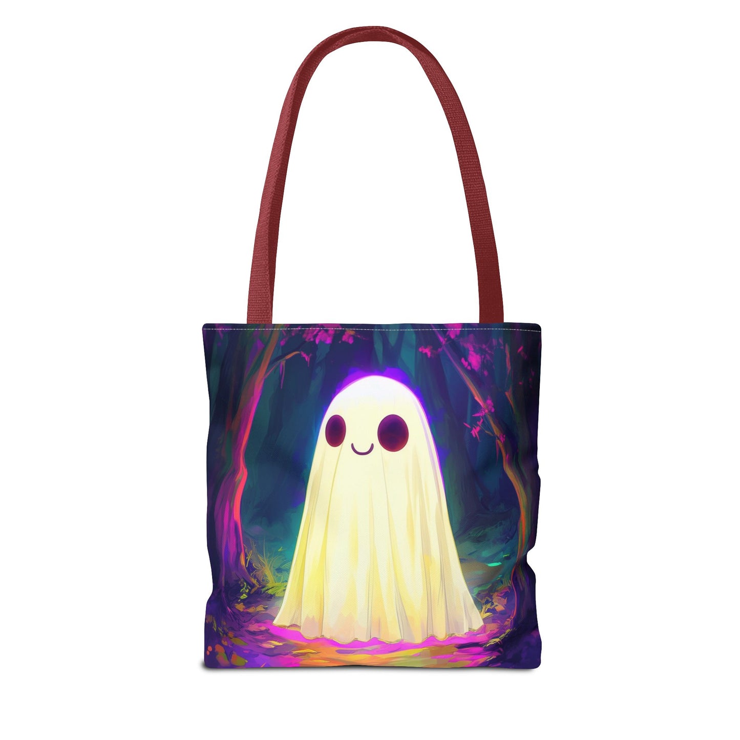 Cute Neon Ghost Tote Bag (AOP)