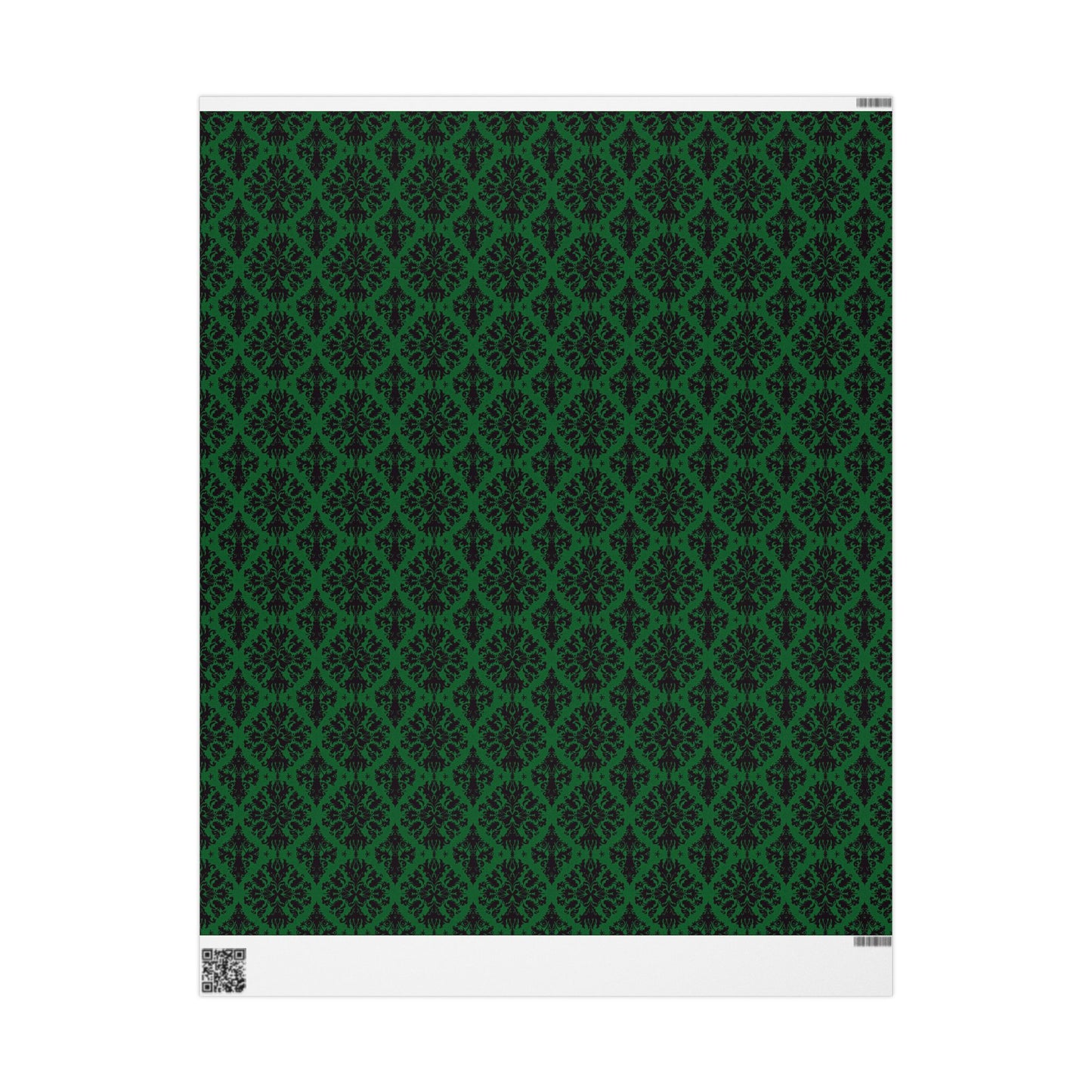 Green and Black Victorian Damask Style Wrapping Papers