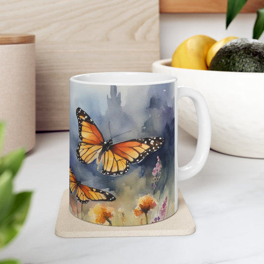 Monarch Butterfly Ceramic Mug, 11oz