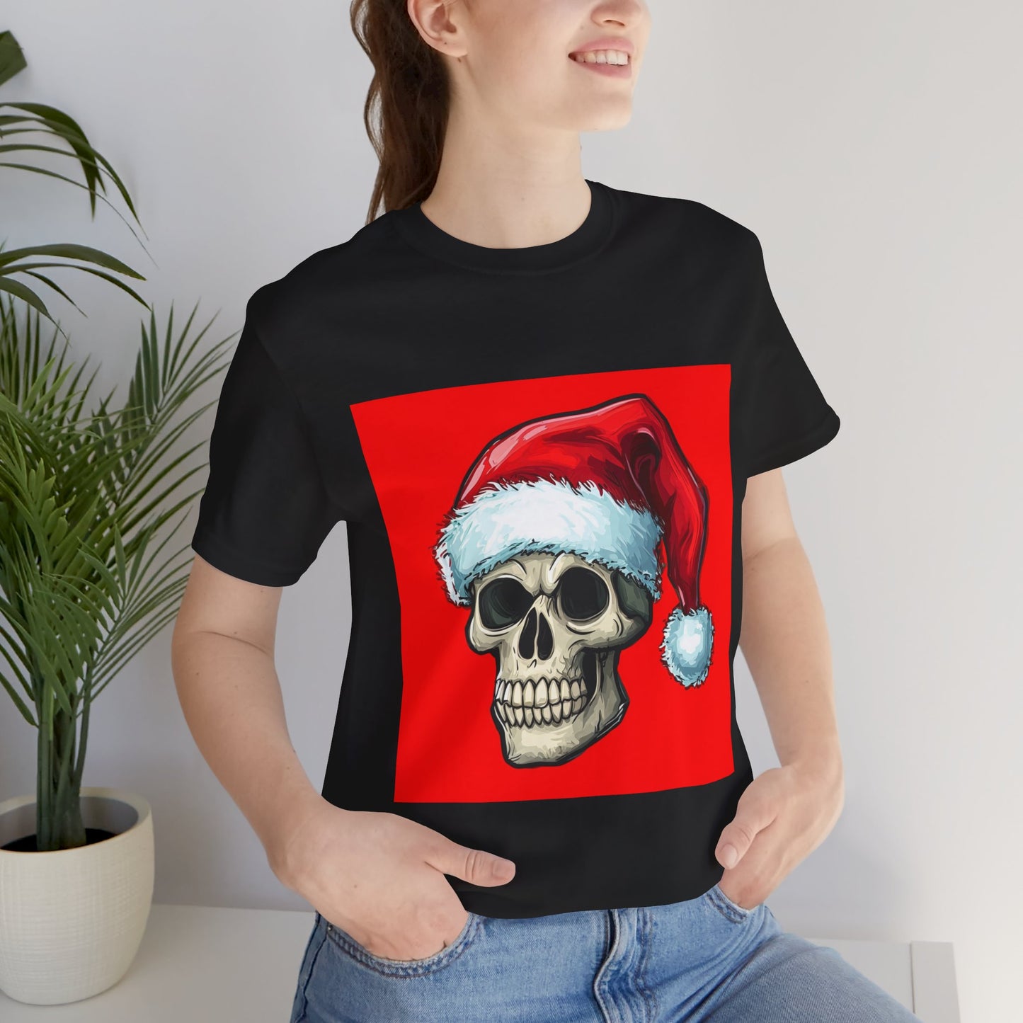 Cute Spooky Holiday Skull Unisex Jersey Tee