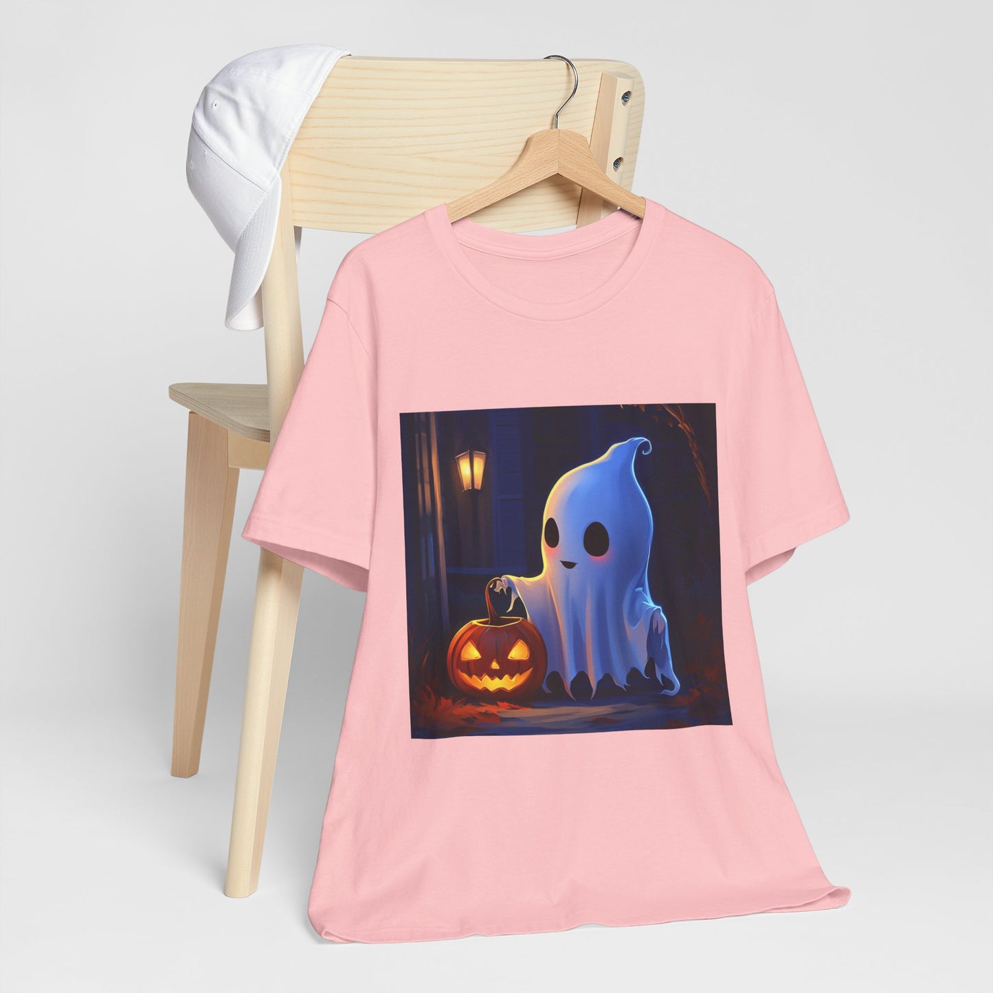 Cute Ghost Trick or Treating Unisex Jersey Short Sleeve Tee