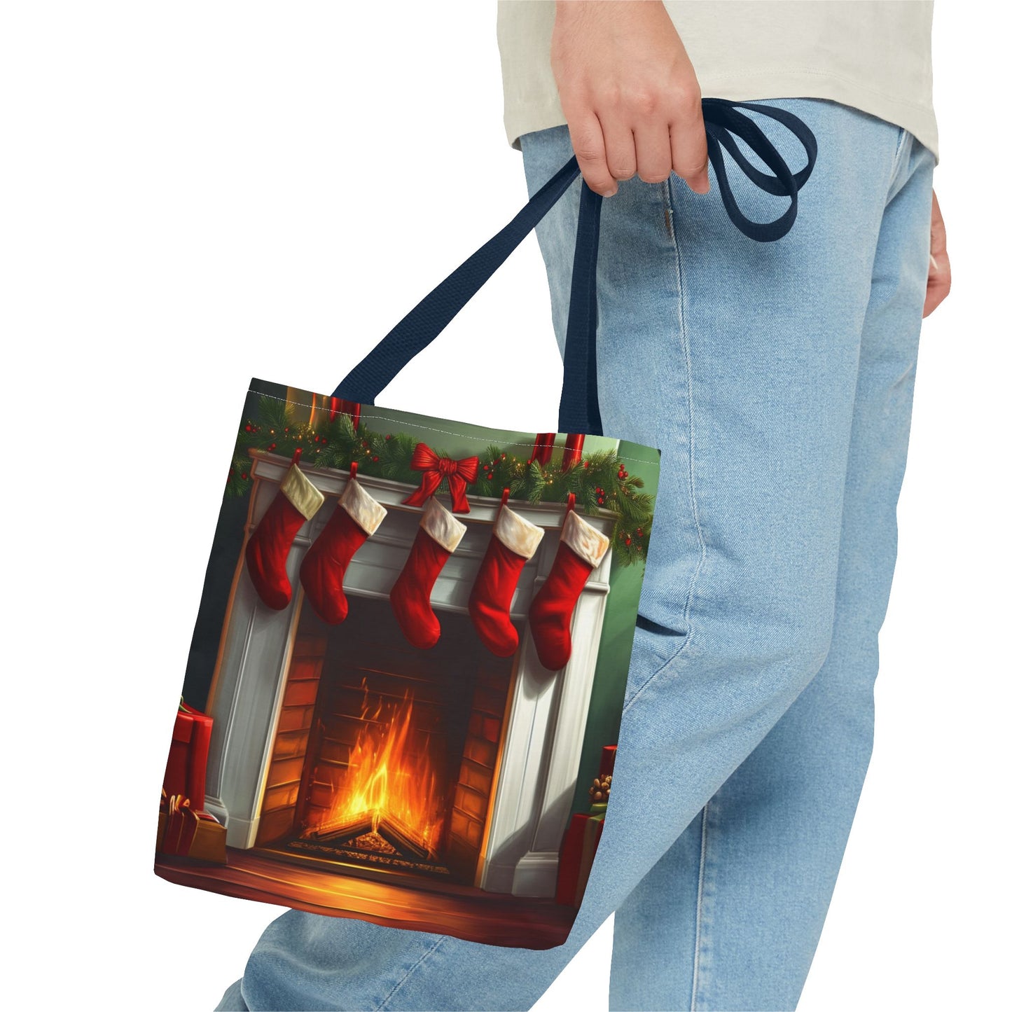 Stockings Over the Mantle Tote Bag (AOP)