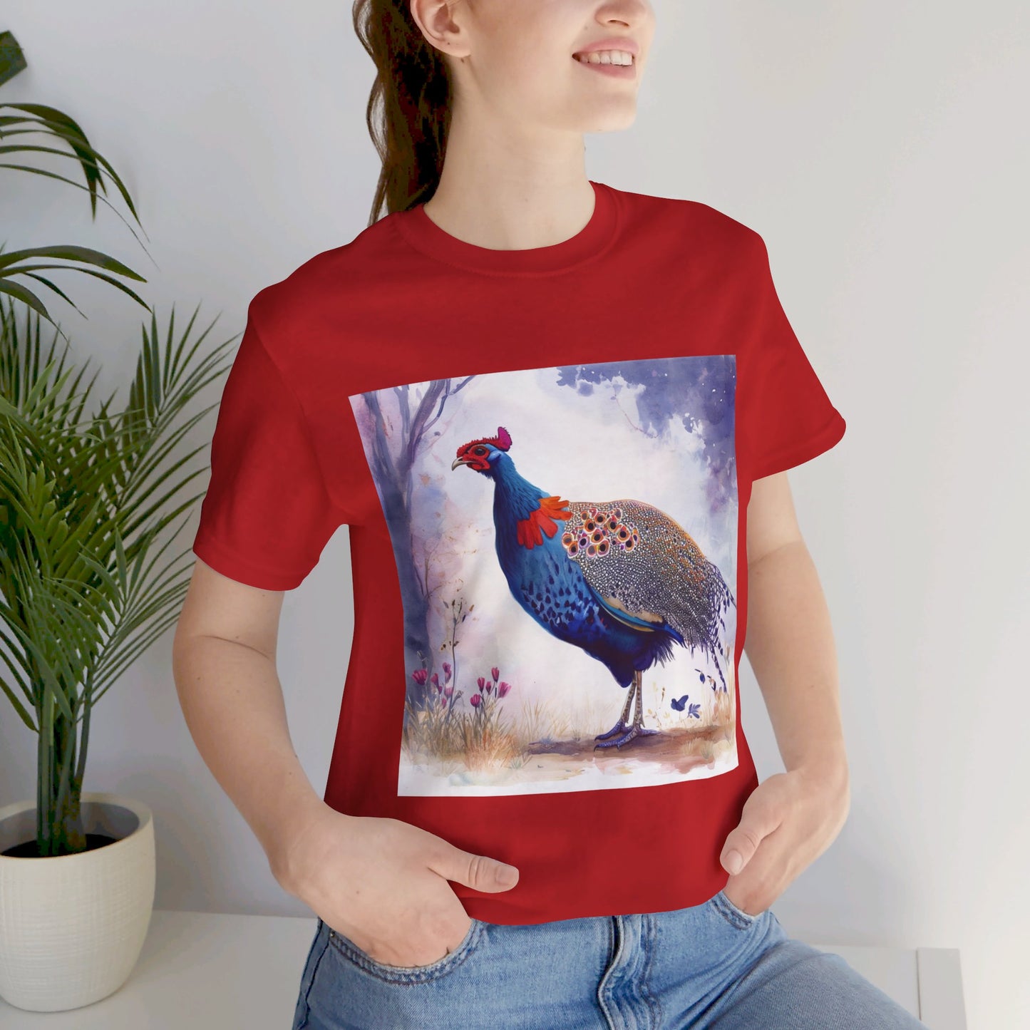 Cute Guinea Fowl Unisex Jersey Short Sleeve Tee