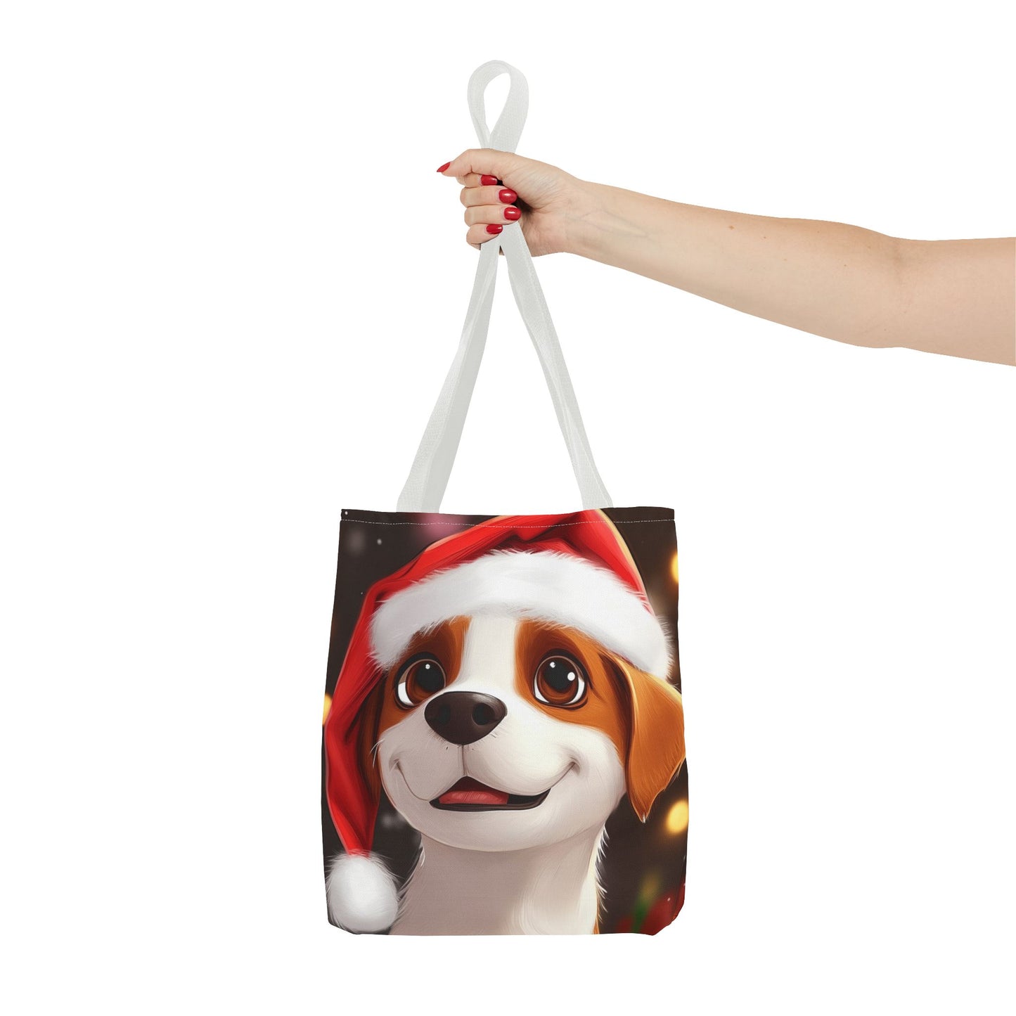 Adorable Festive Puppy Tote Bag (AOP)